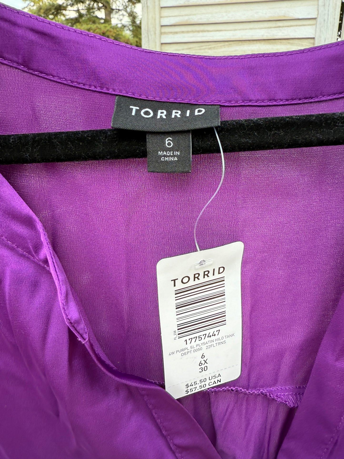 Torrid Purple Sleeveless Blouse