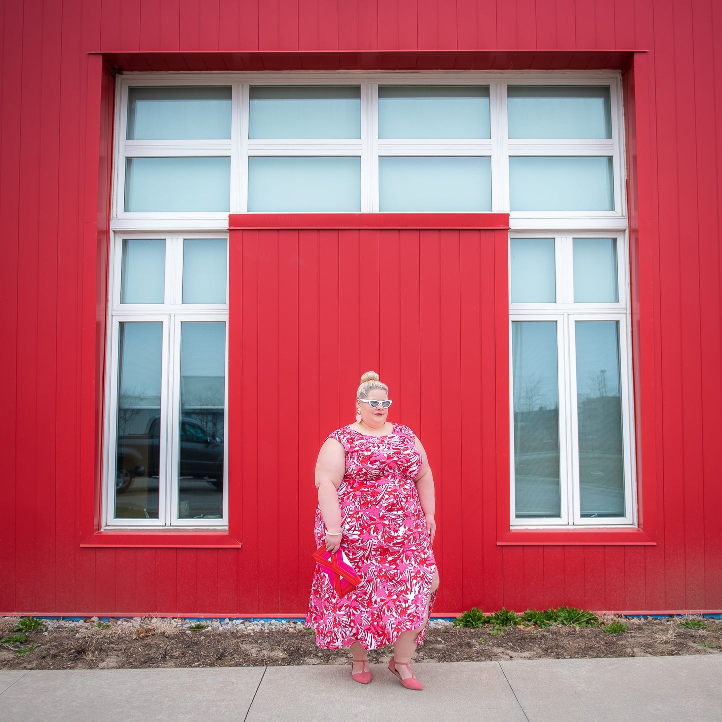 Lane Bryant Pink Print Maxi Dress