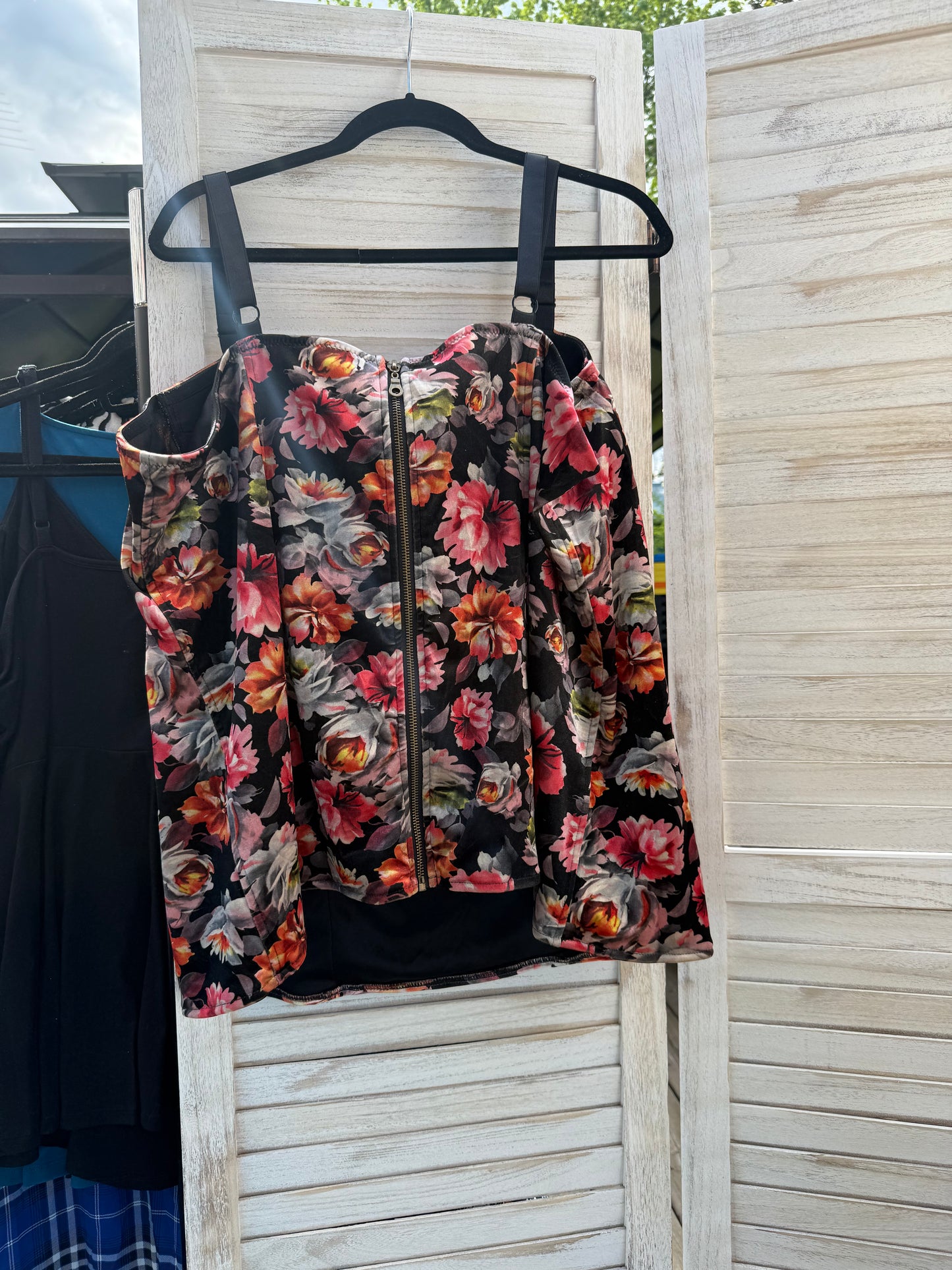 Torrid Velvet Floral Bustier