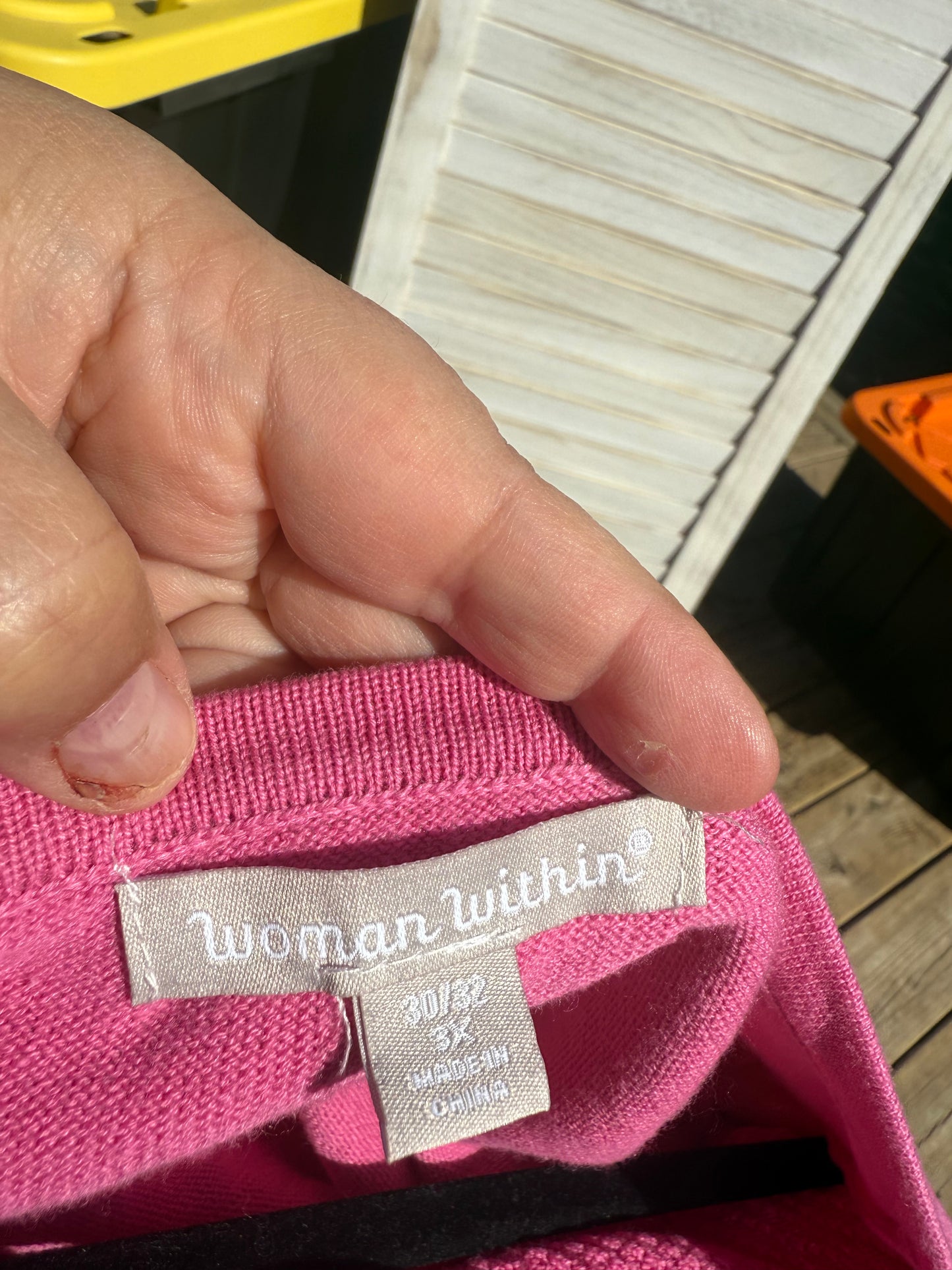 Woman Within Pink Tunic Sweater