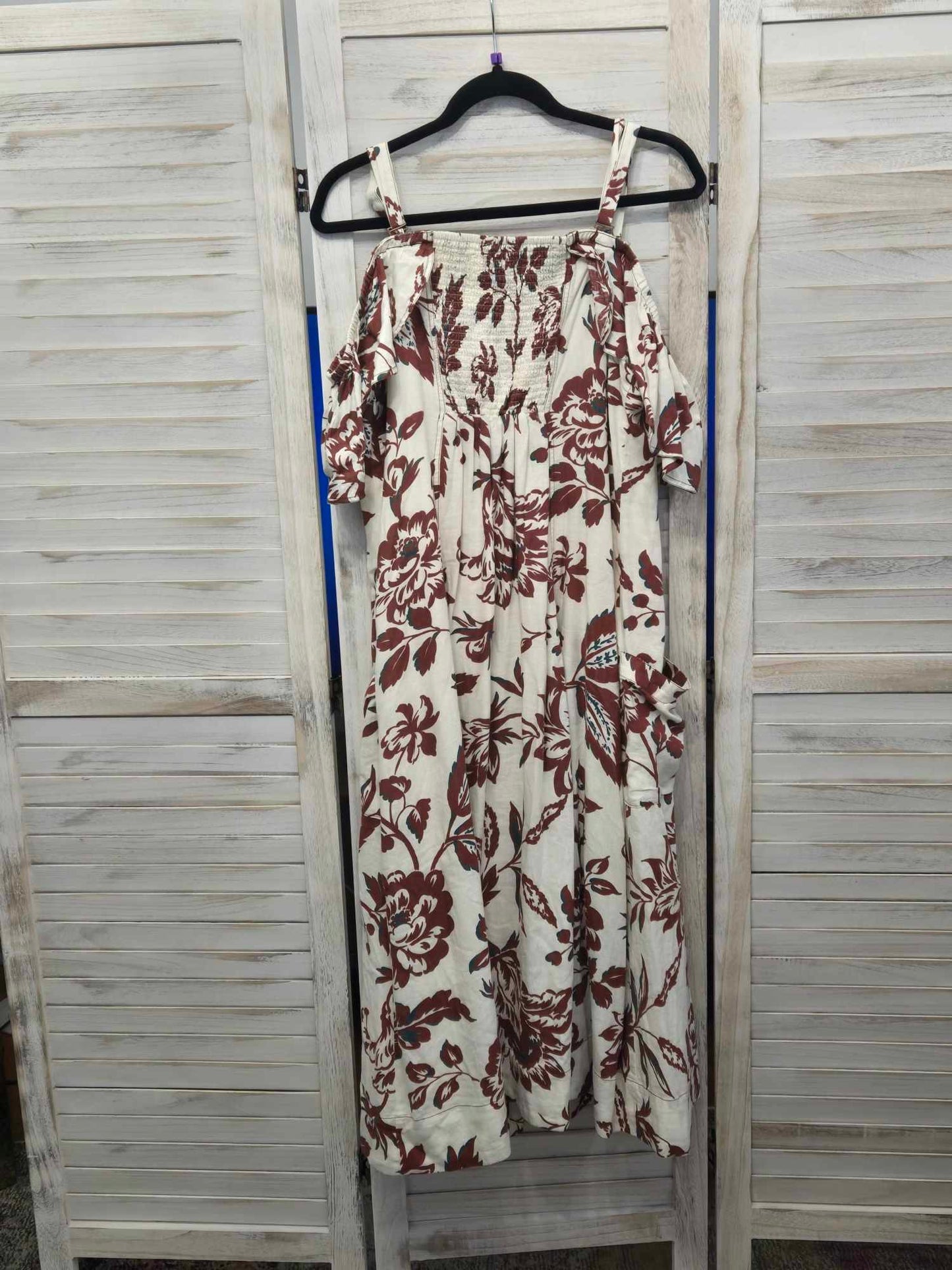 Anthropologie Oahu Floral Linen A-line Dress