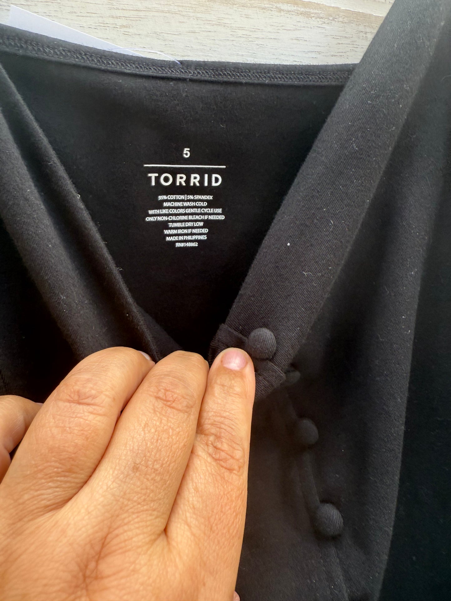 Torrid Black Button Tank Top