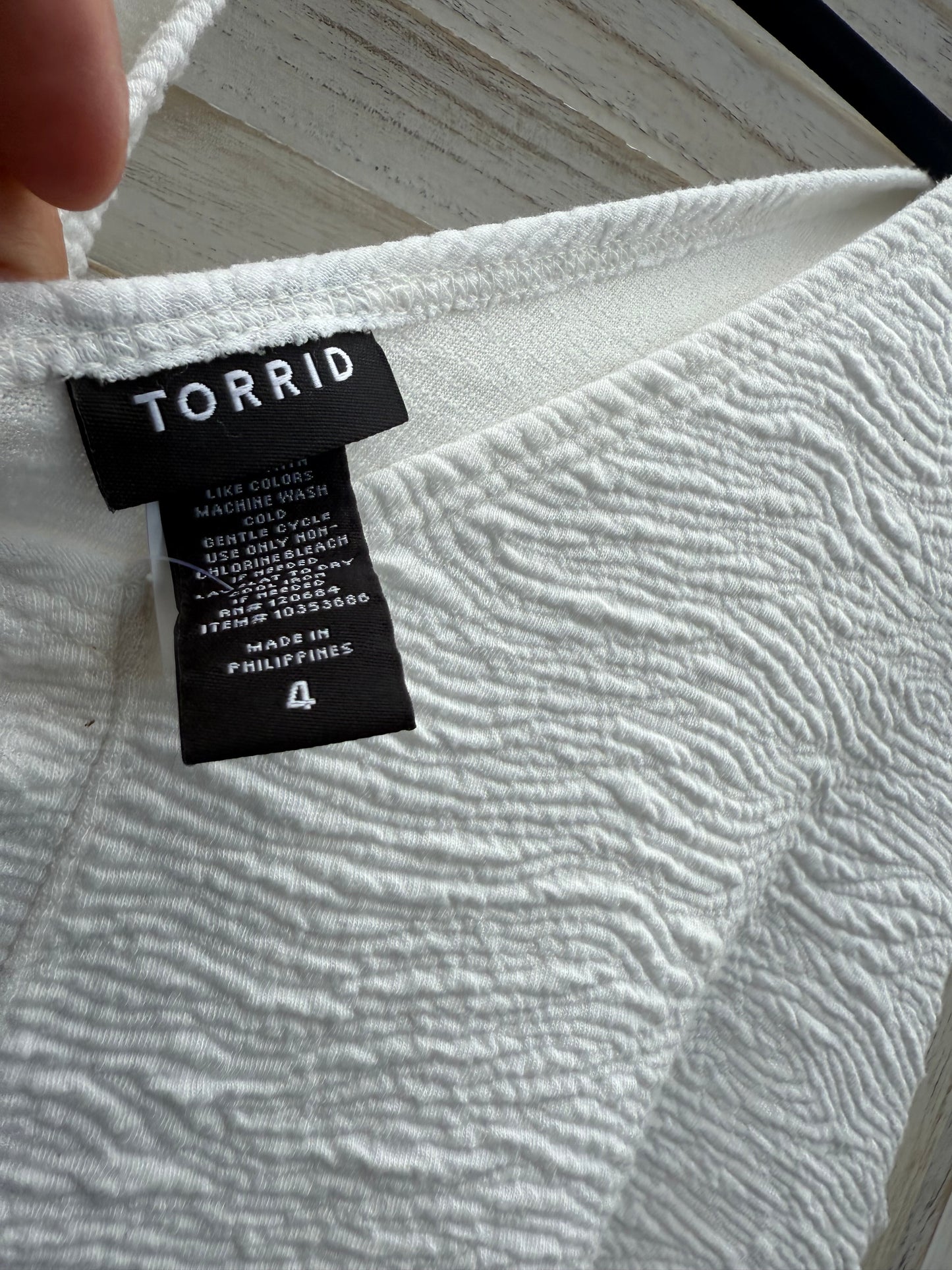 Torrid White Peplum Top