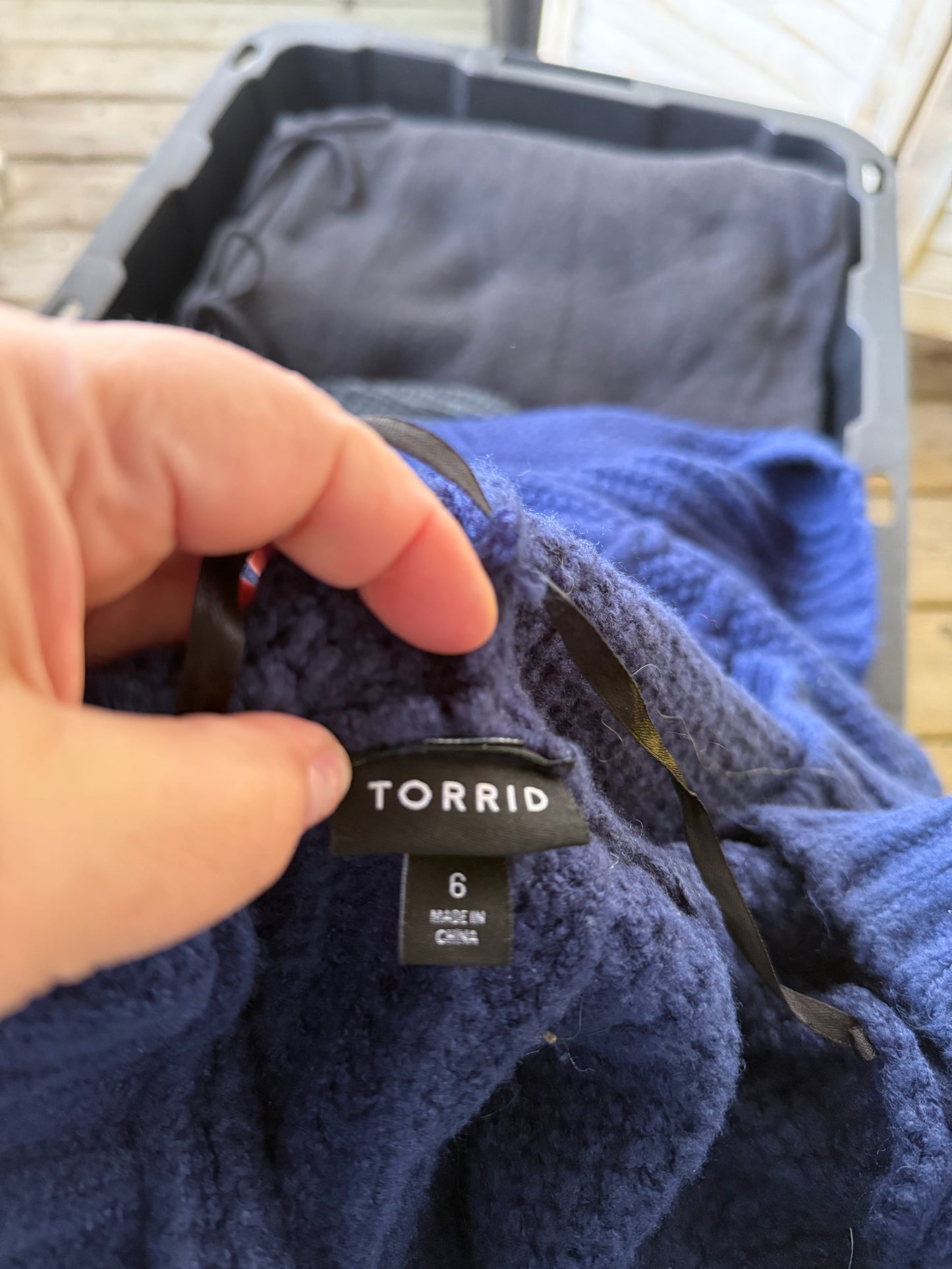 Torrid Blue Hooded Coat Cardigan