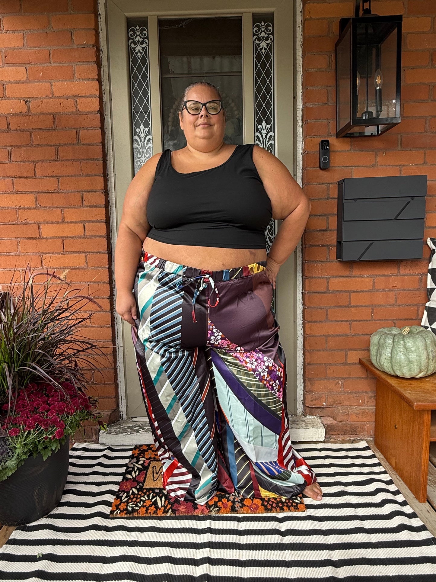 SHEIN Satin Print Pants