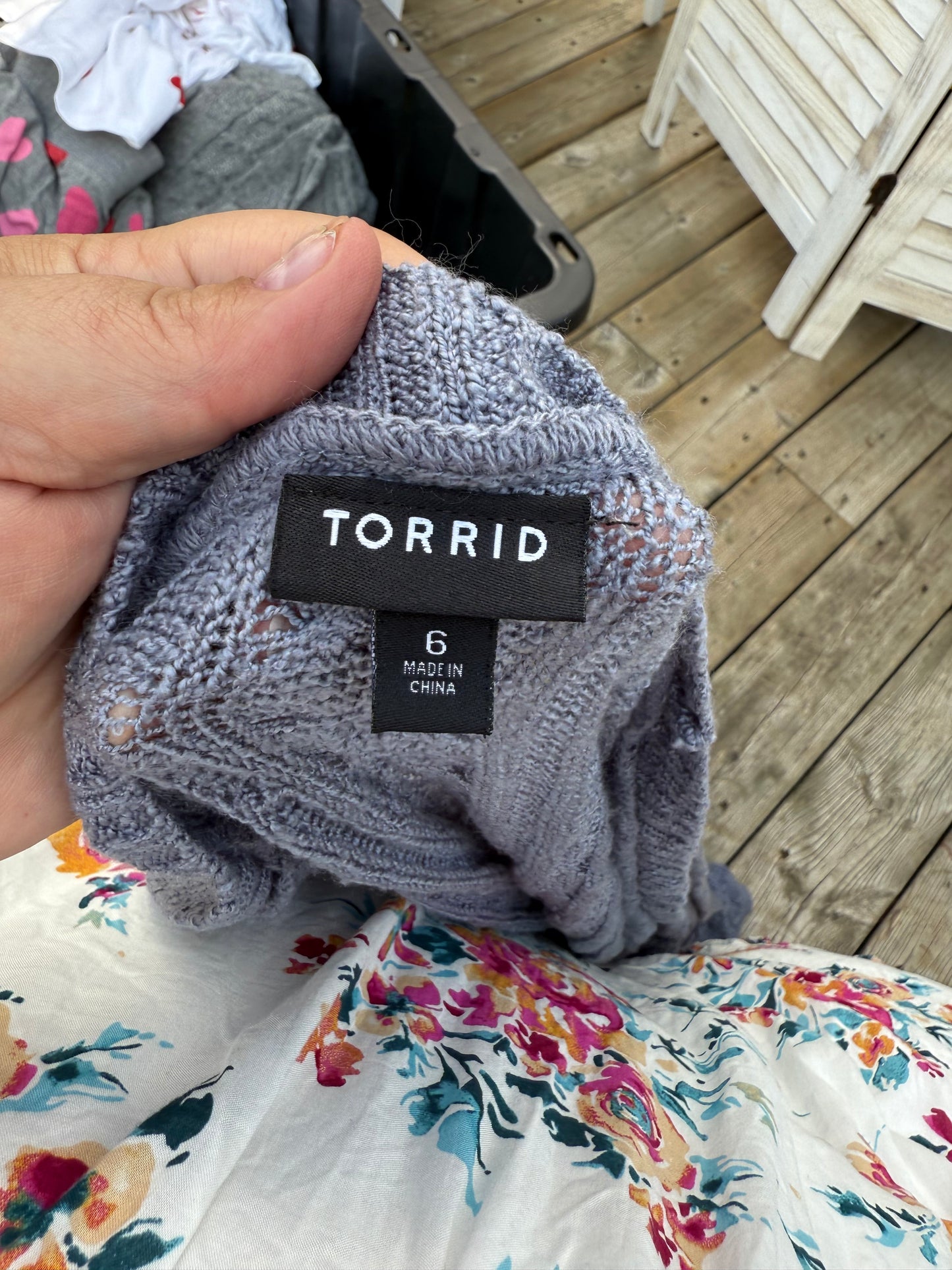 Torrid Blue Grey Cardigan