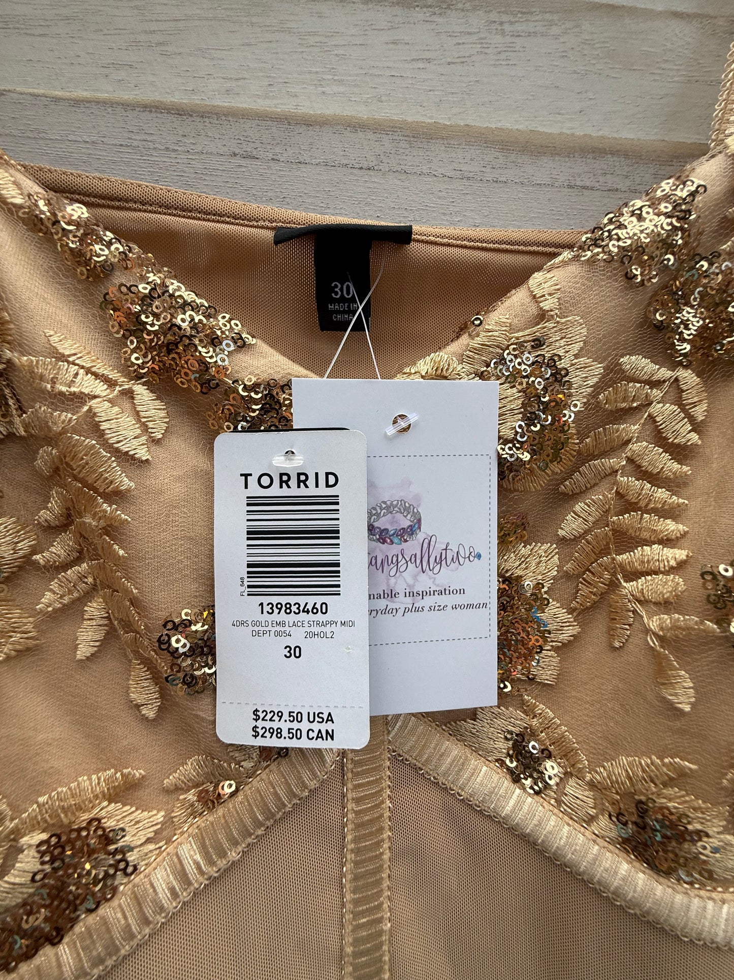 Torrid Gold Lace Party Dress