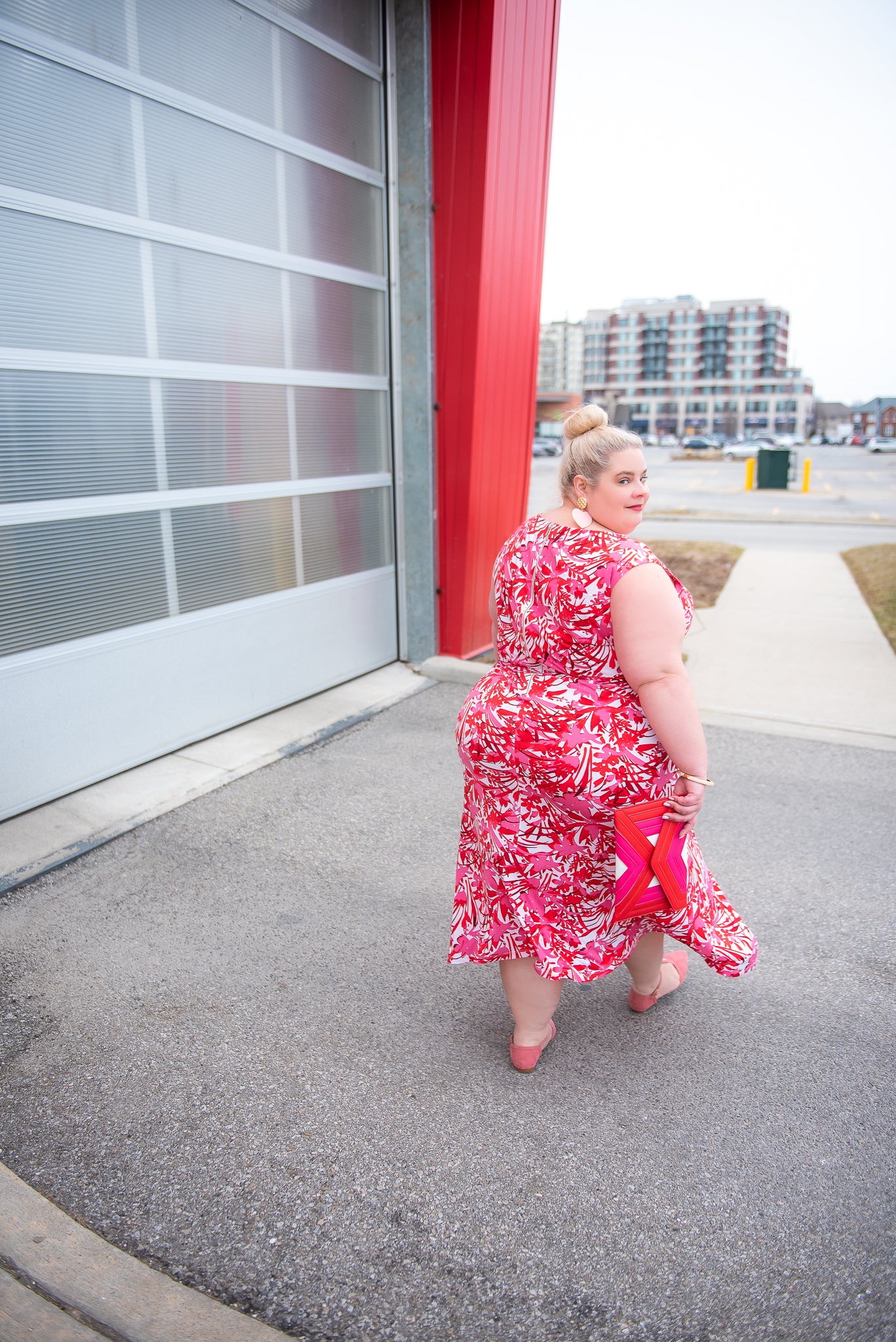 Lane Bryant Pink Print Maxi Dress