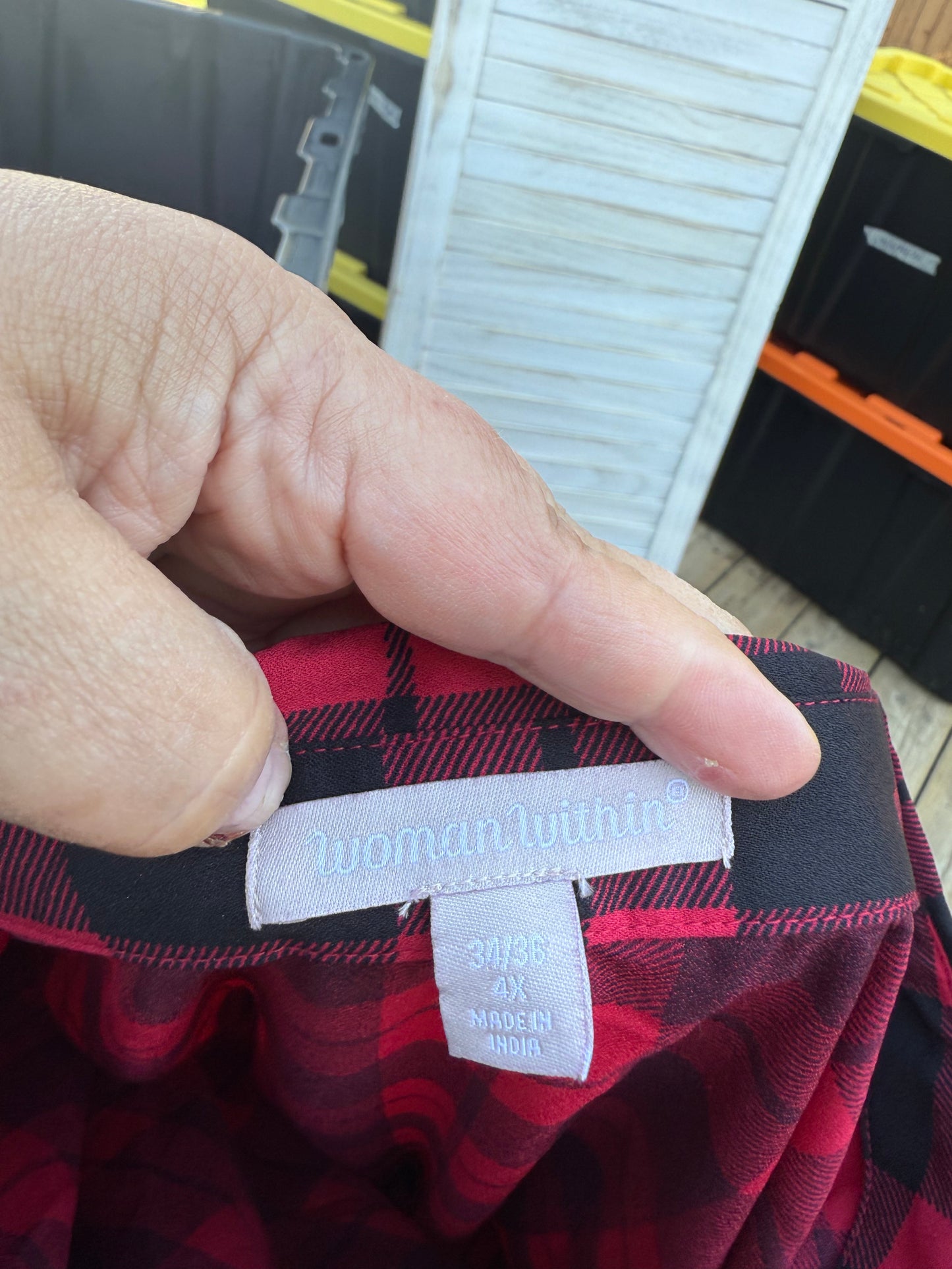 Woman Within Plaid Dress