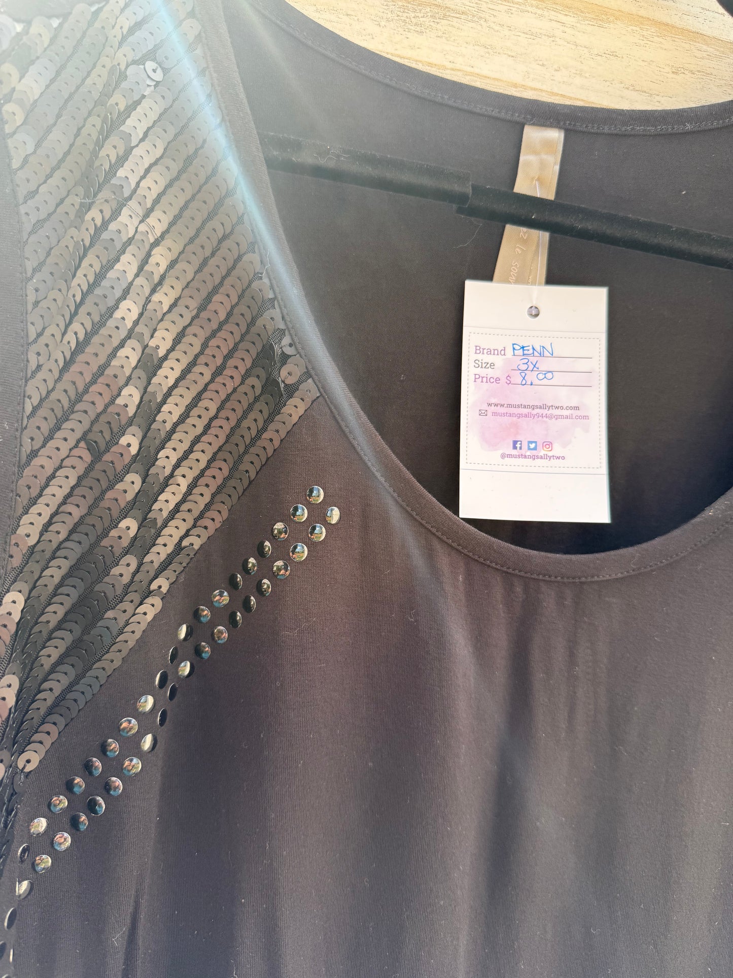 Penningtons Black Sequin Tank Top