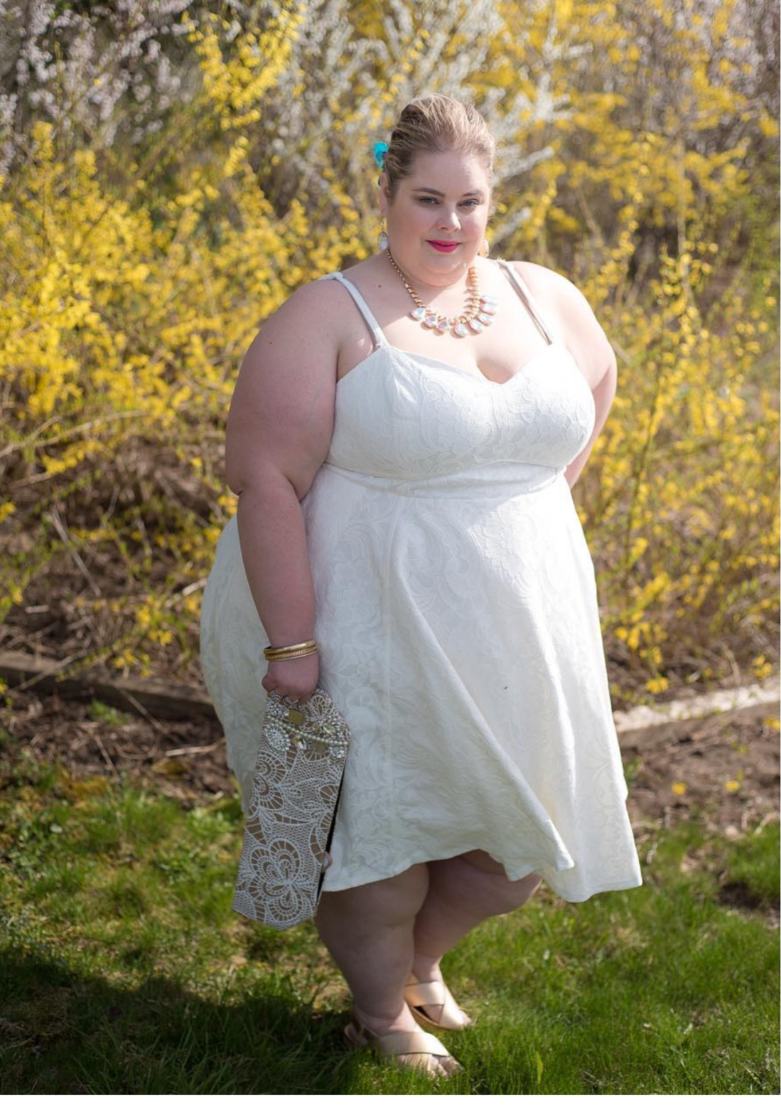 Torrid White Brocade Lace Dress