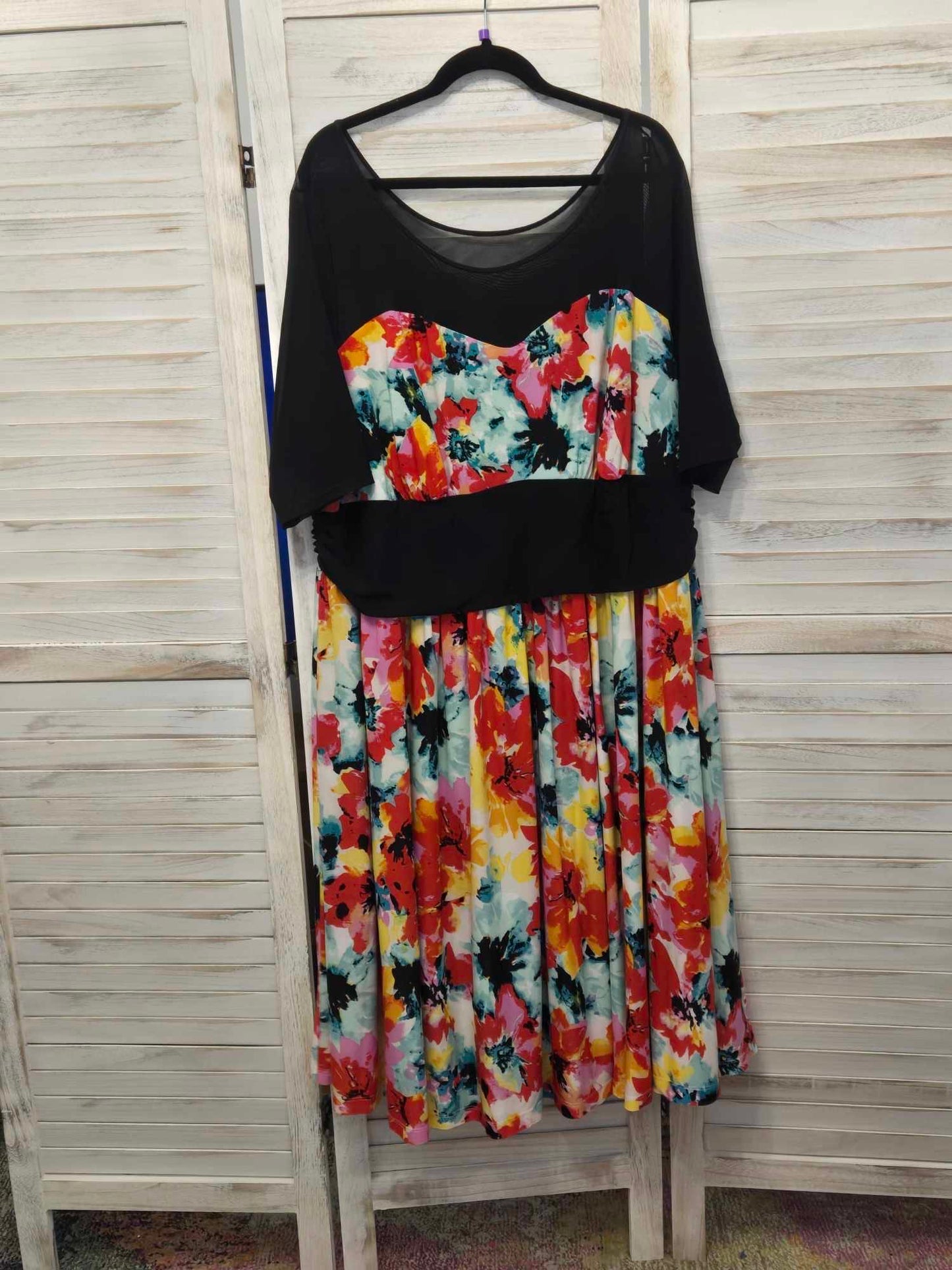 Kiyonna Swirl and Twirl A-line Mesh Dress