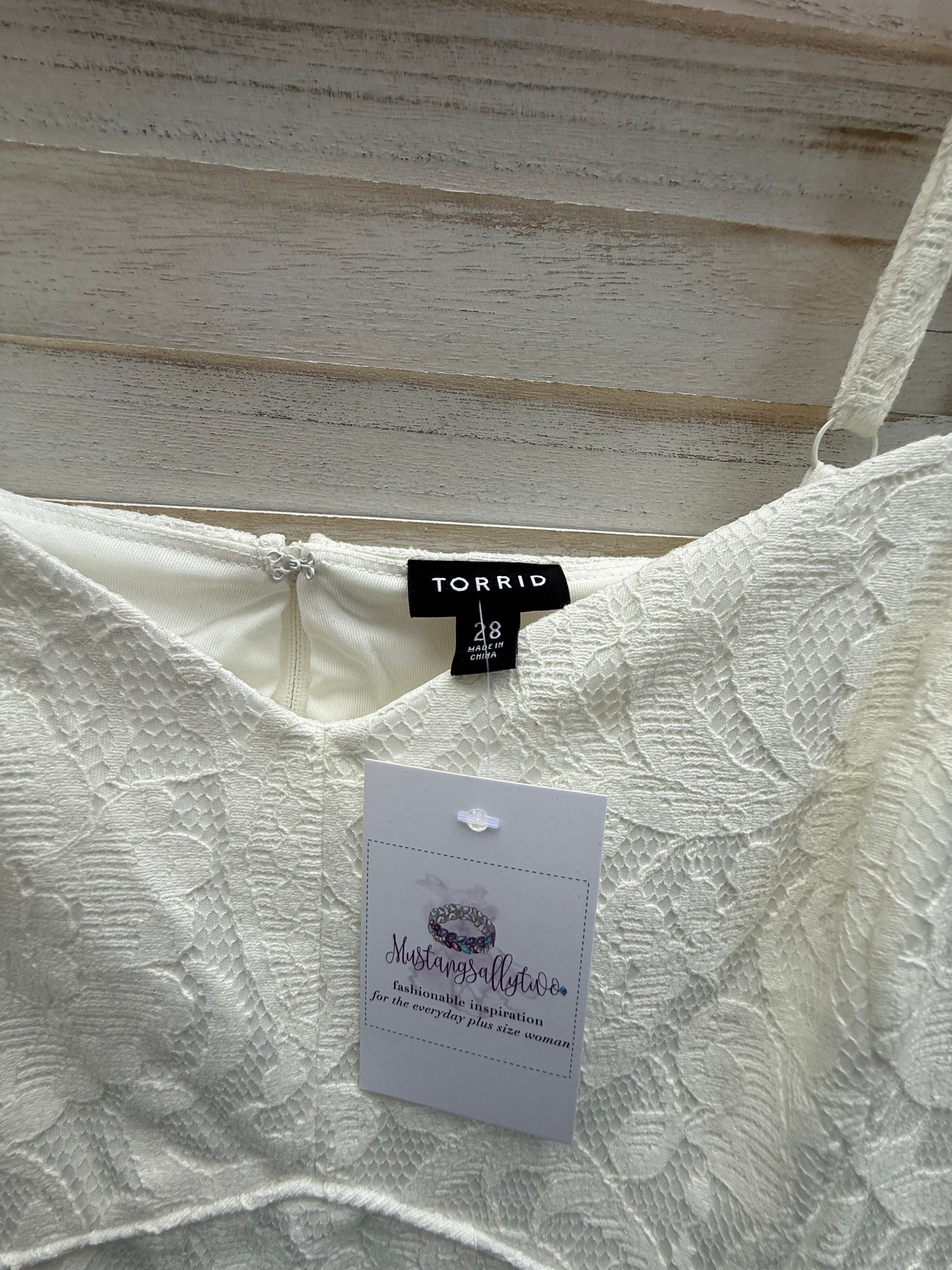 Torrid White Brocade Lace Dress