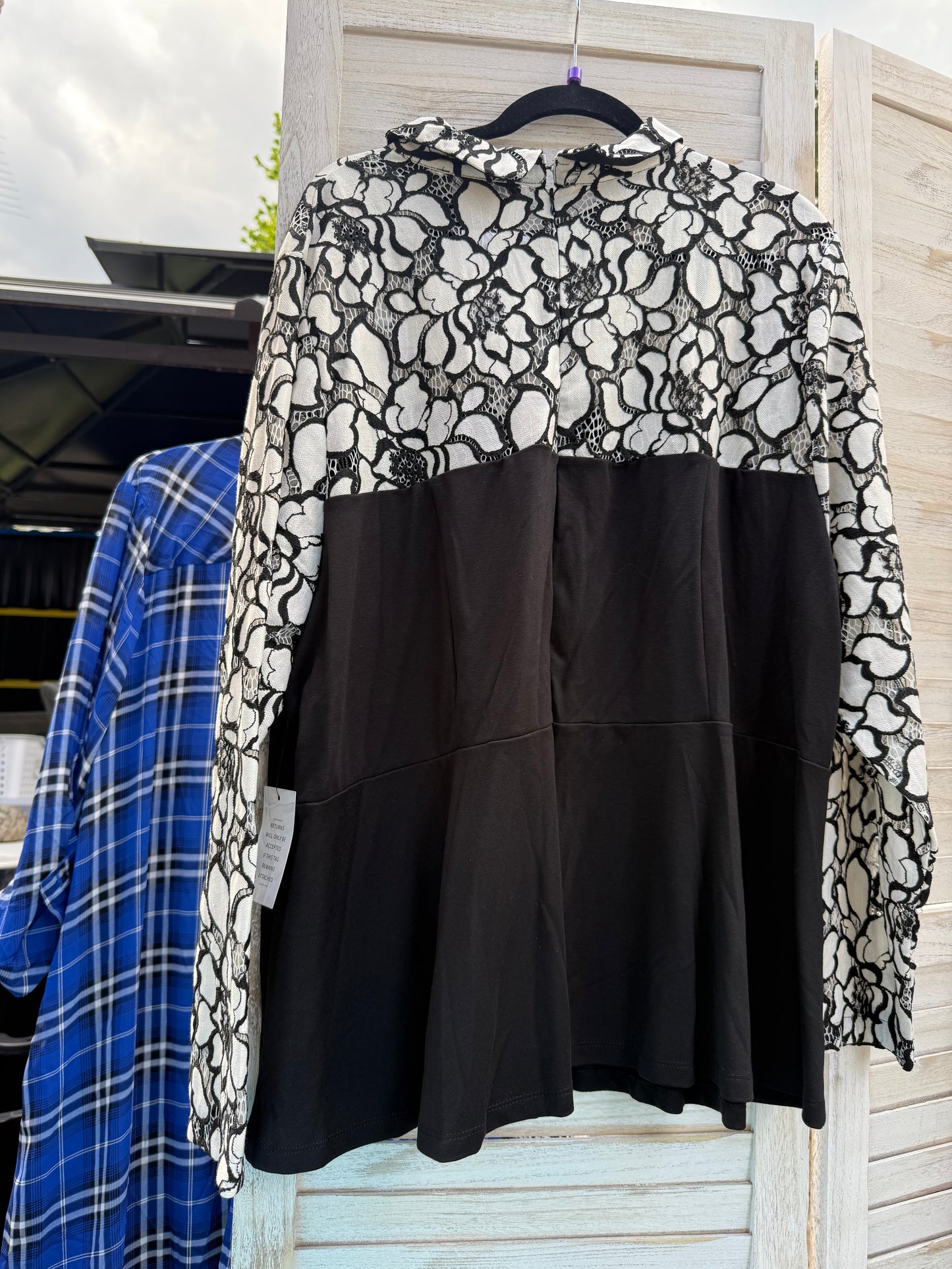 ELOQUII Black Lace Blouse
