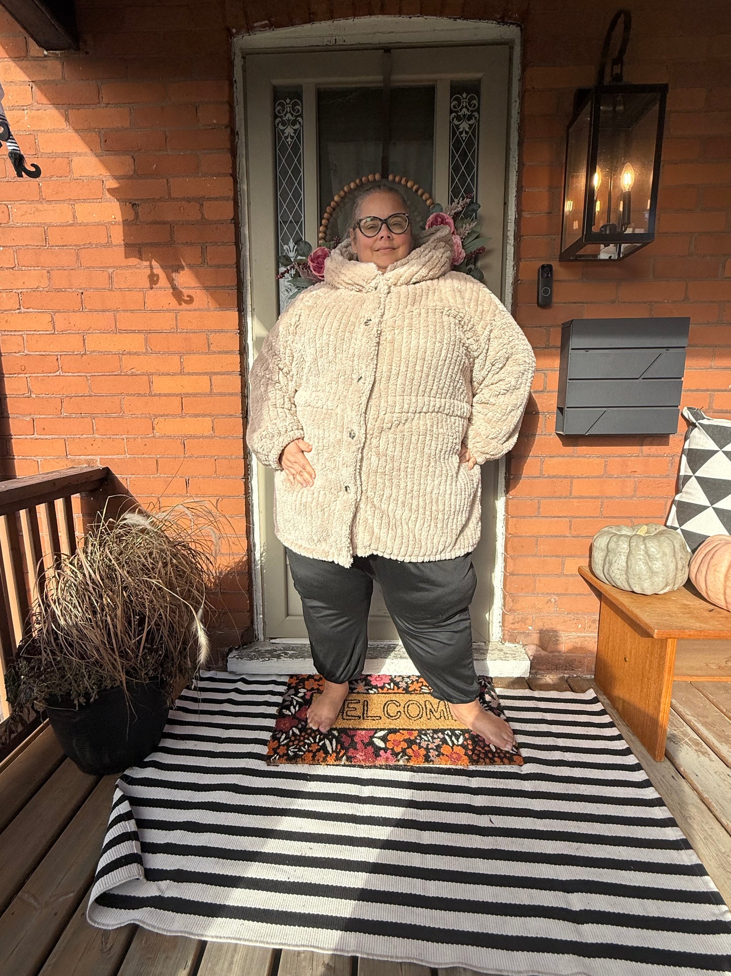 SHEIN Beige Fuzzy Jacket