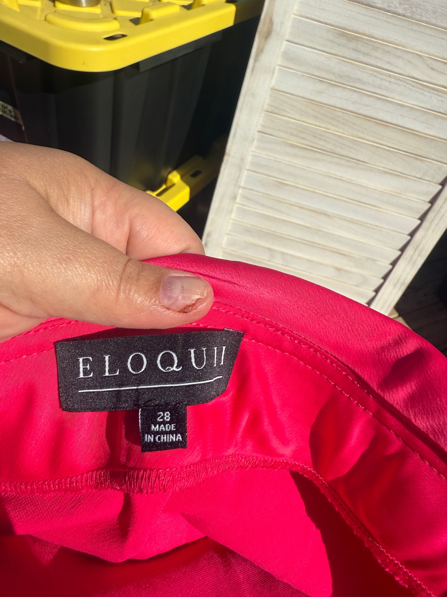 ELOQUII Hot Pink Satin Skirt