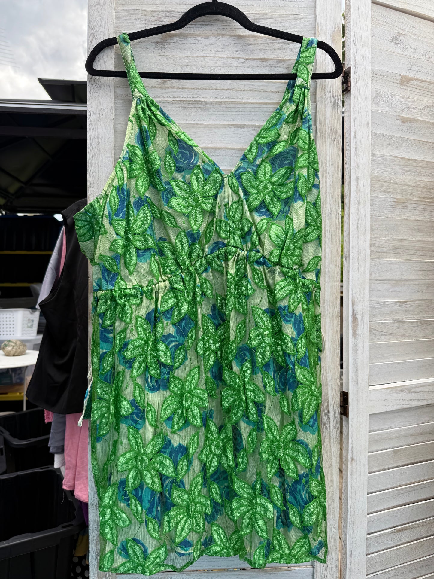 Lane Bryant Green Floral Top