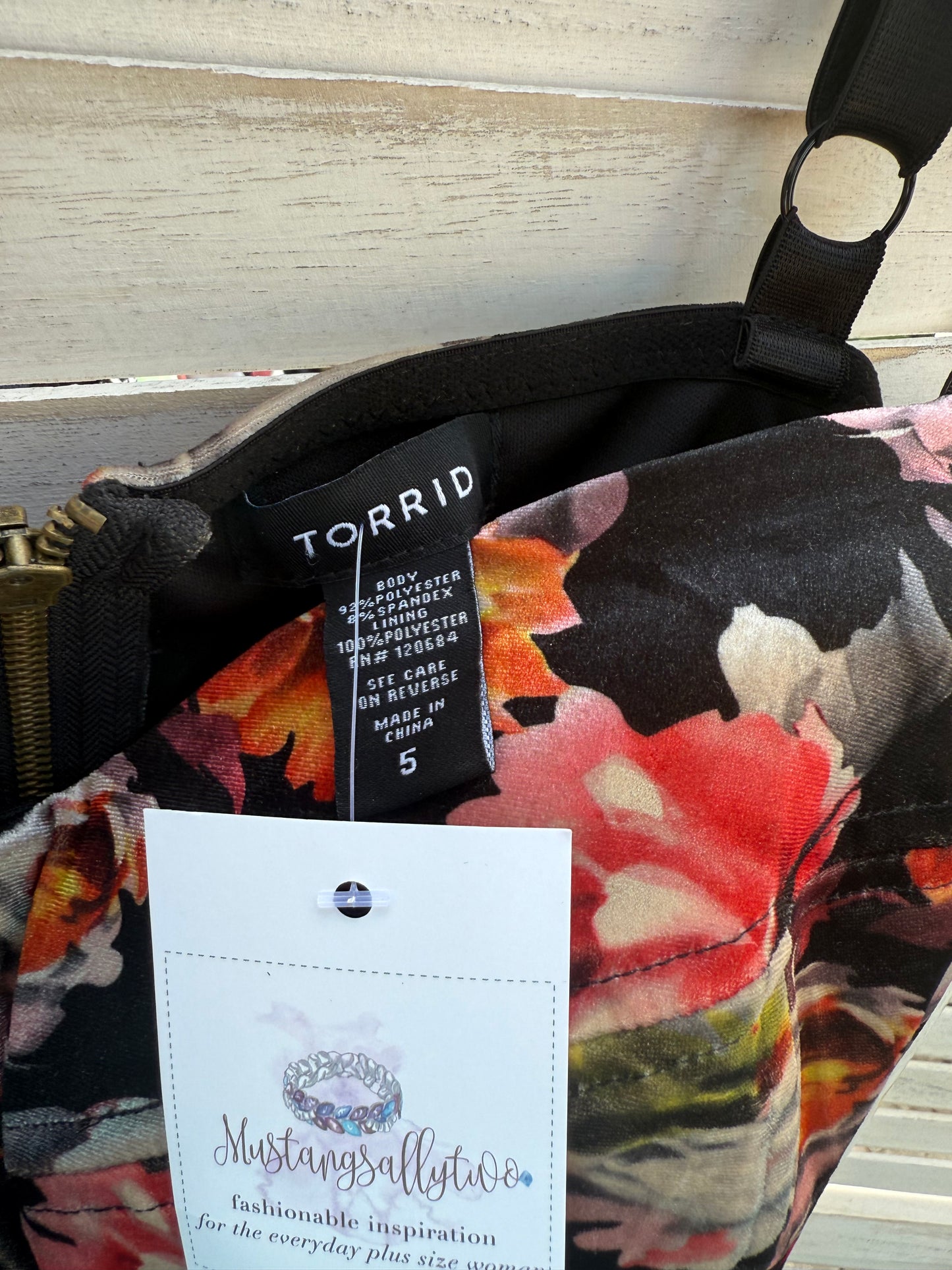 Torrid Velvet Floral Bustier