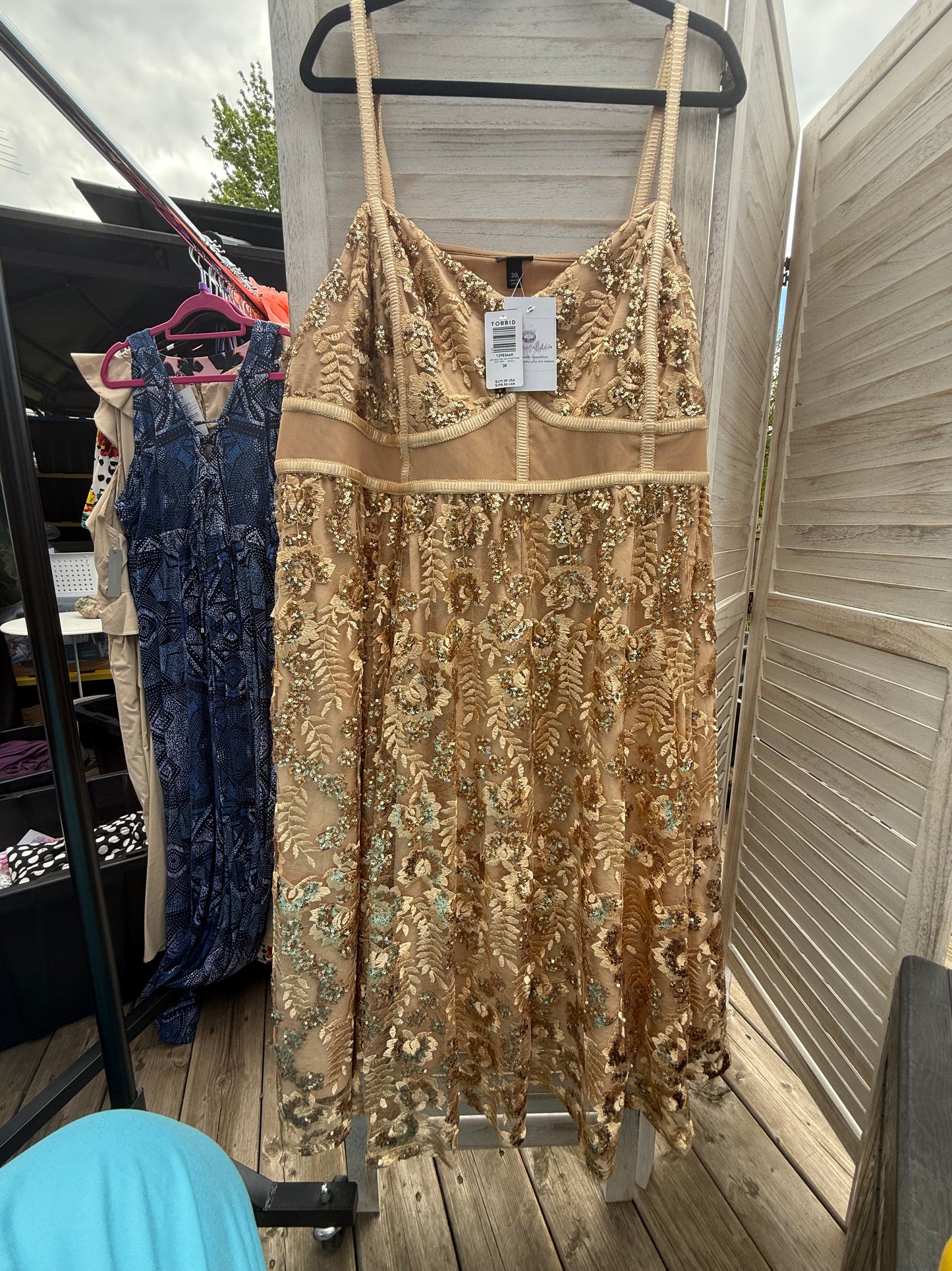 Torrid Gold Lace Party Dress