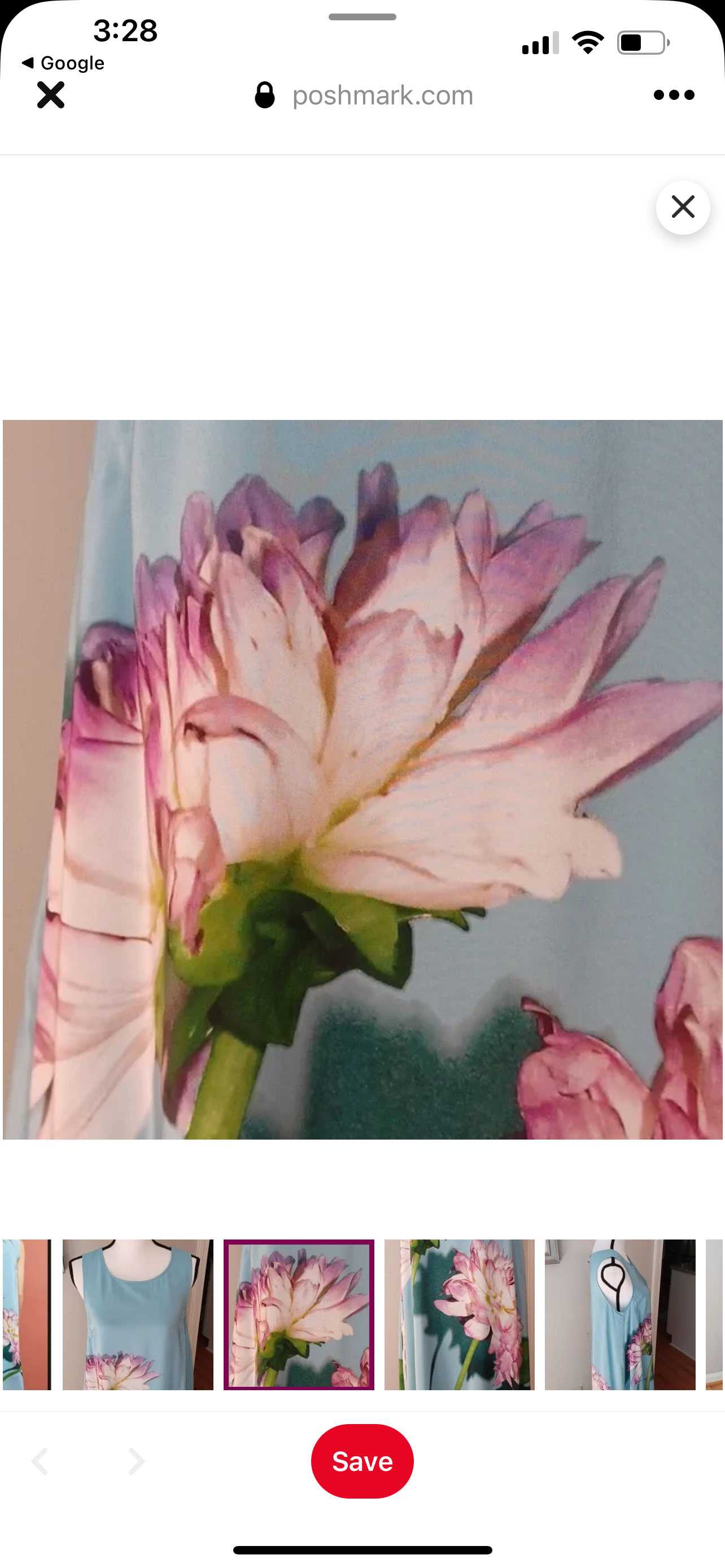 Anthropologie Photorealistic Silk Blue Floral Sleeveless A-line Dress