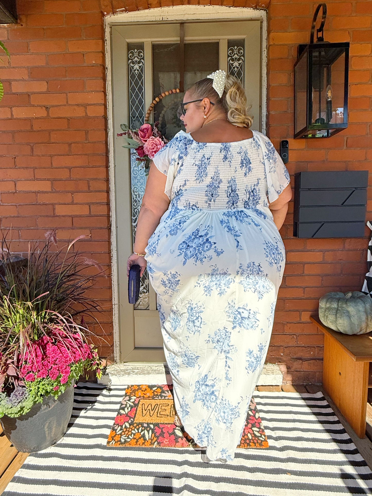 SHEIN Cream Floral Dress