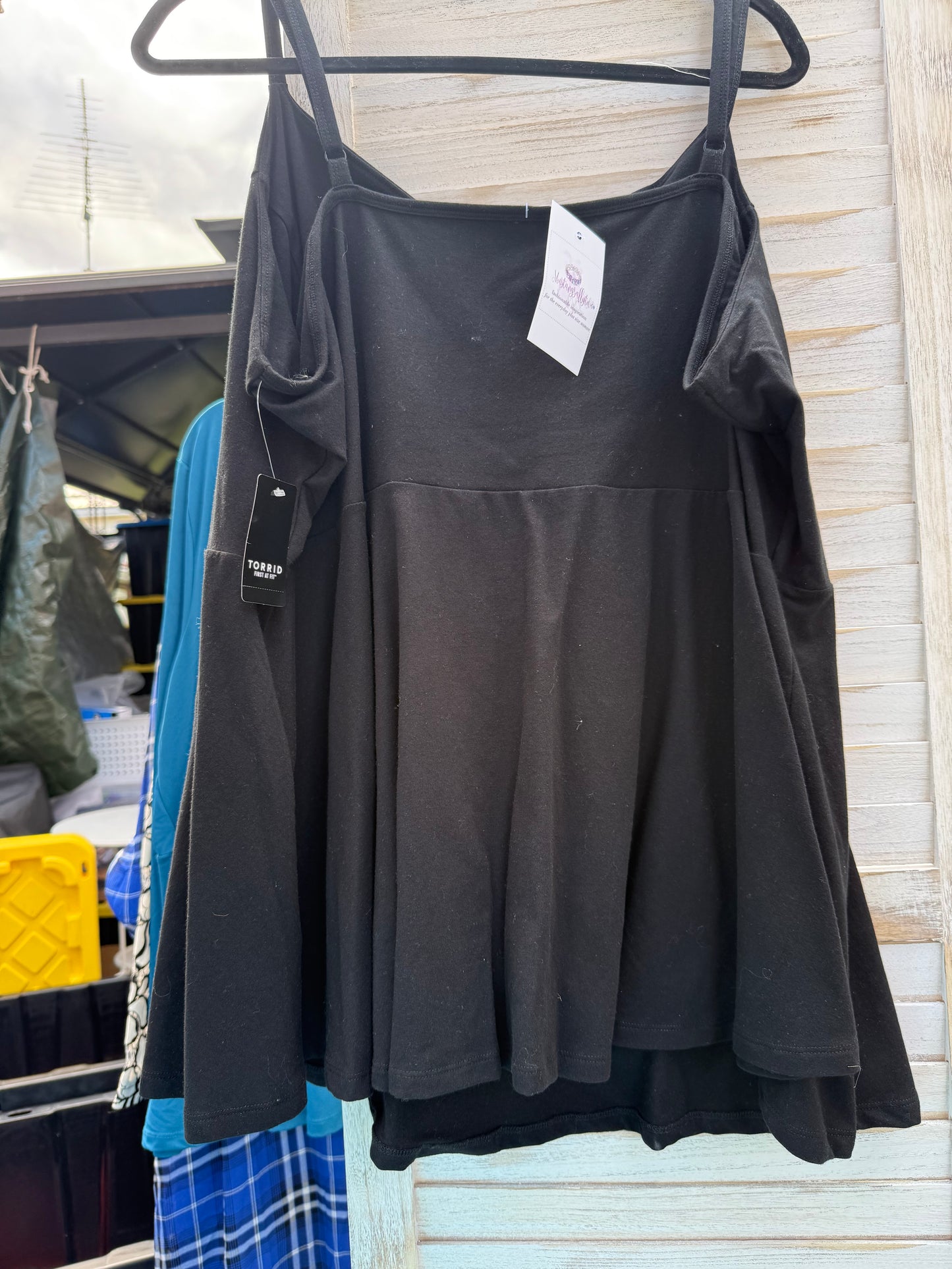 Torrid Black Button Tank Top