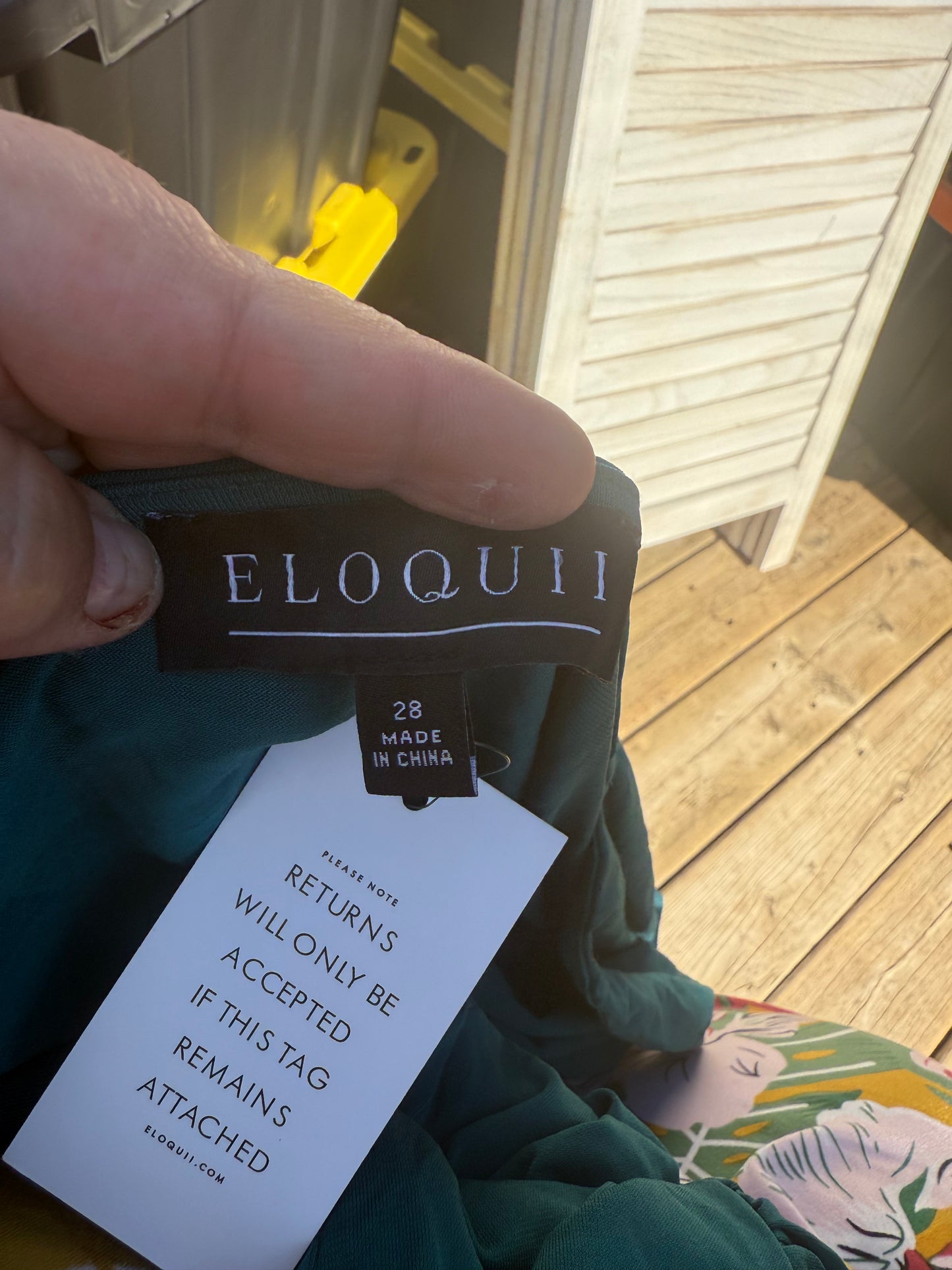 ELOQUII Teal Knot Front Dress