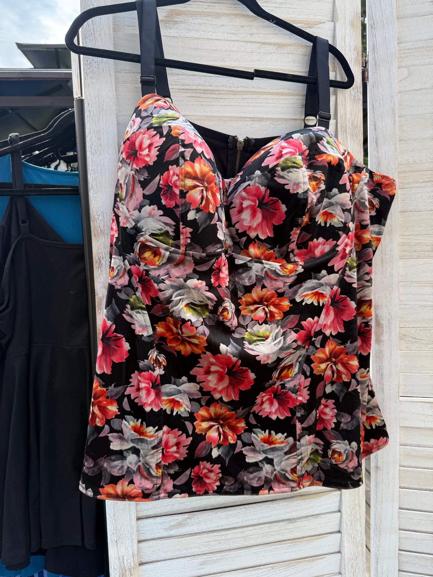 Torrid Velvet Floral Bustier