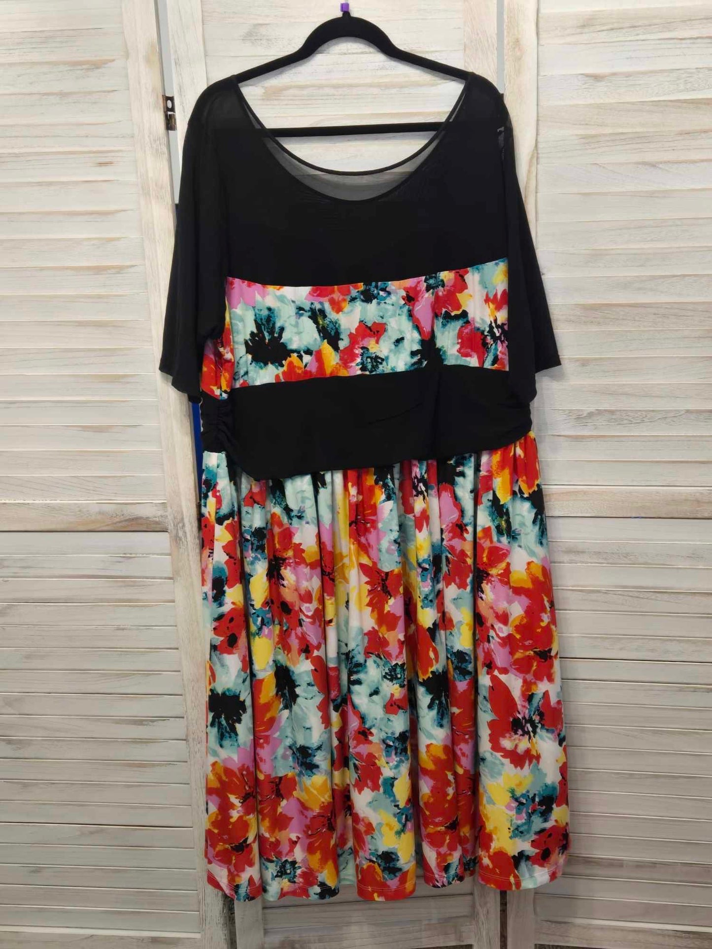 Kiyonna Swirl and Twirl A-line Mesh Dress