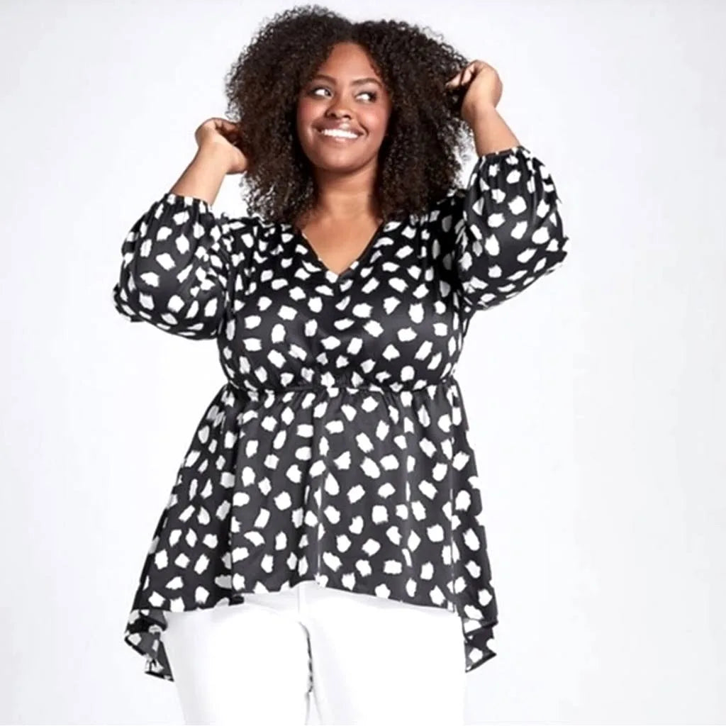 Lane Bryant x IamBeauticurve Polka Dot Blouse