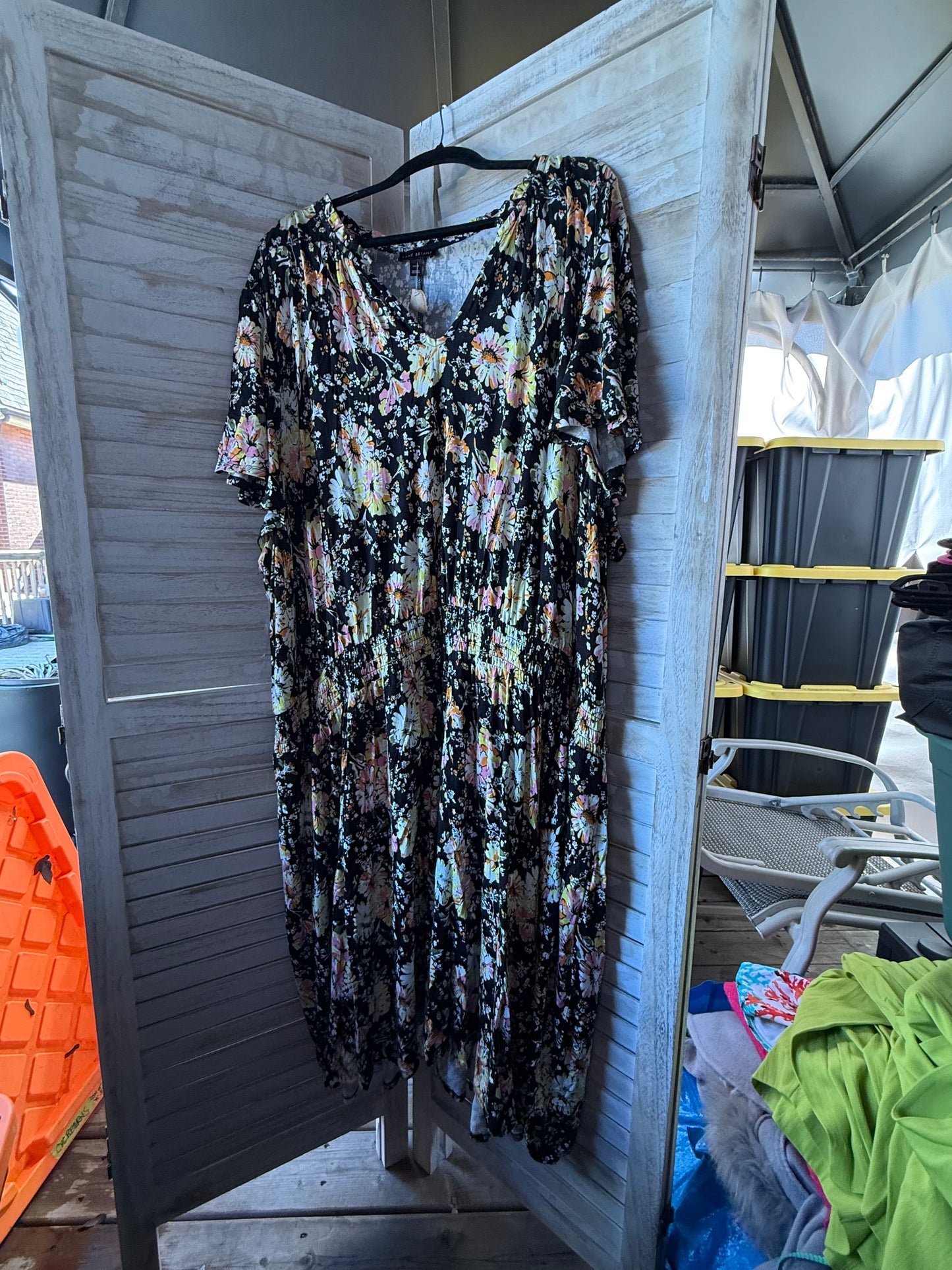 Lane Bryant Black Floral Dress