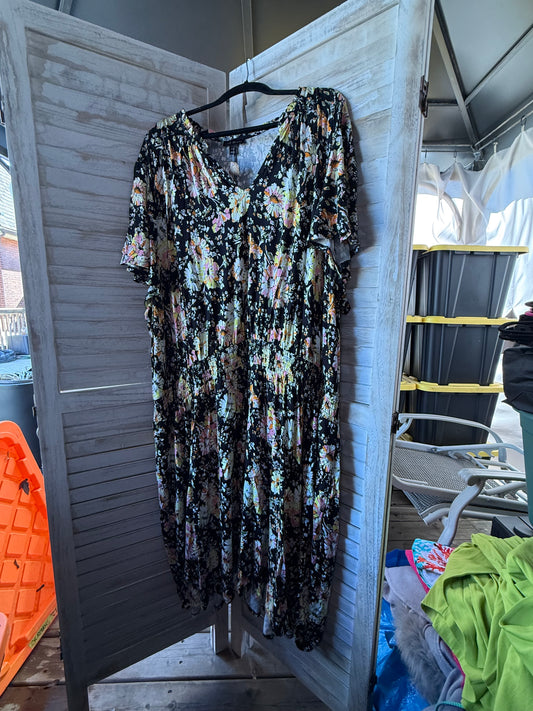 Lane Bryant Black Floral Dress