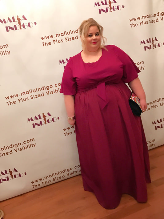 ELOQUII Cropped Raspberry Top