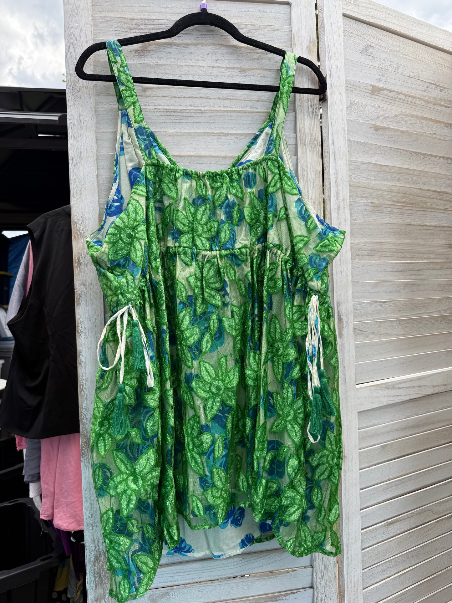 Lane Bryant Green Floral Top