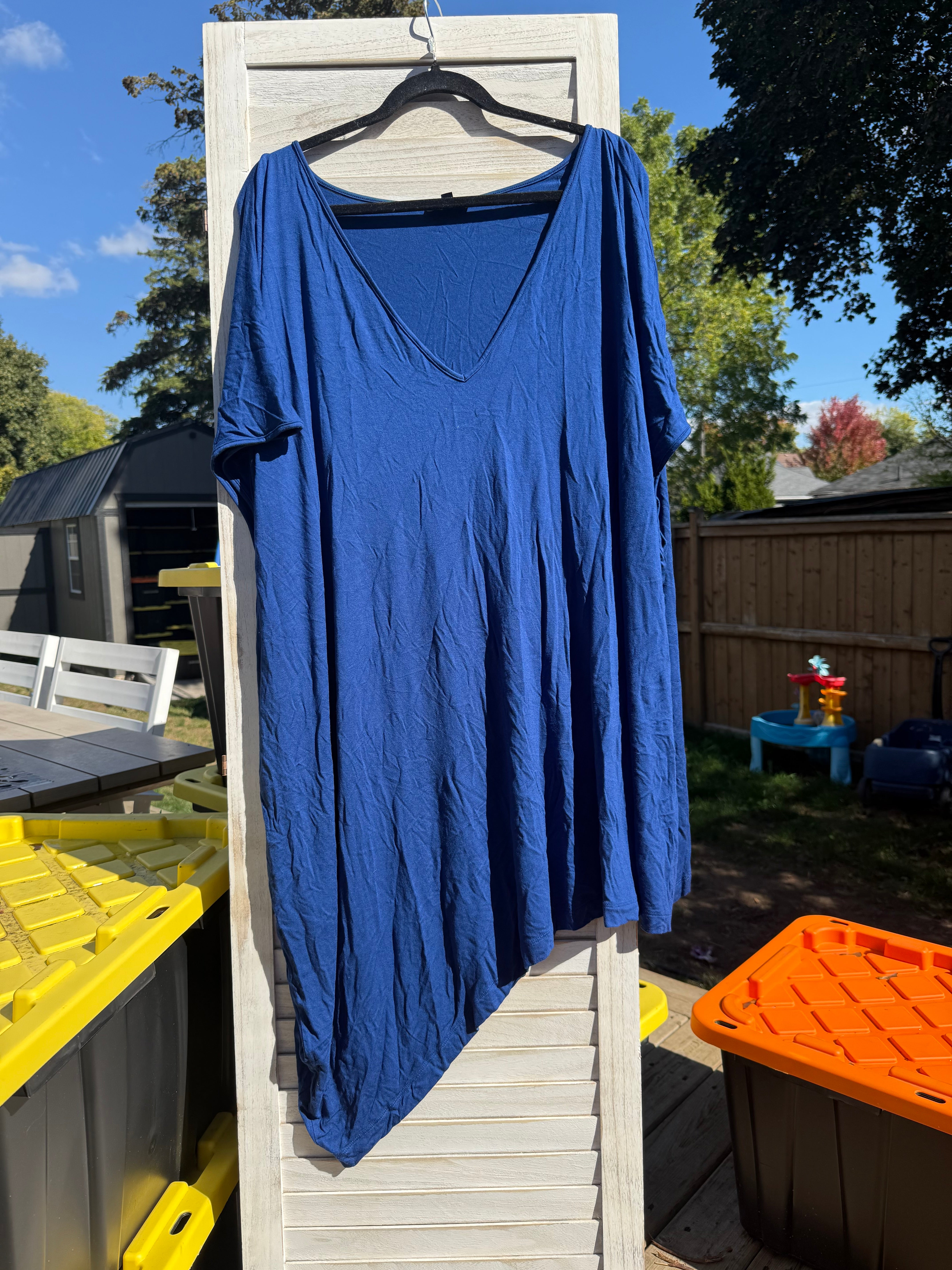 Universal Standard Blue Tunic Top – Mustang Sally Two’s Closet