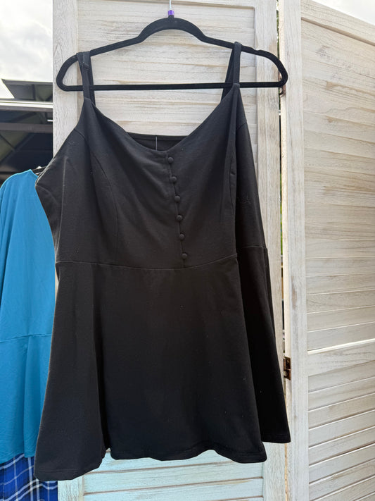 Torrid Black Button Tank Top