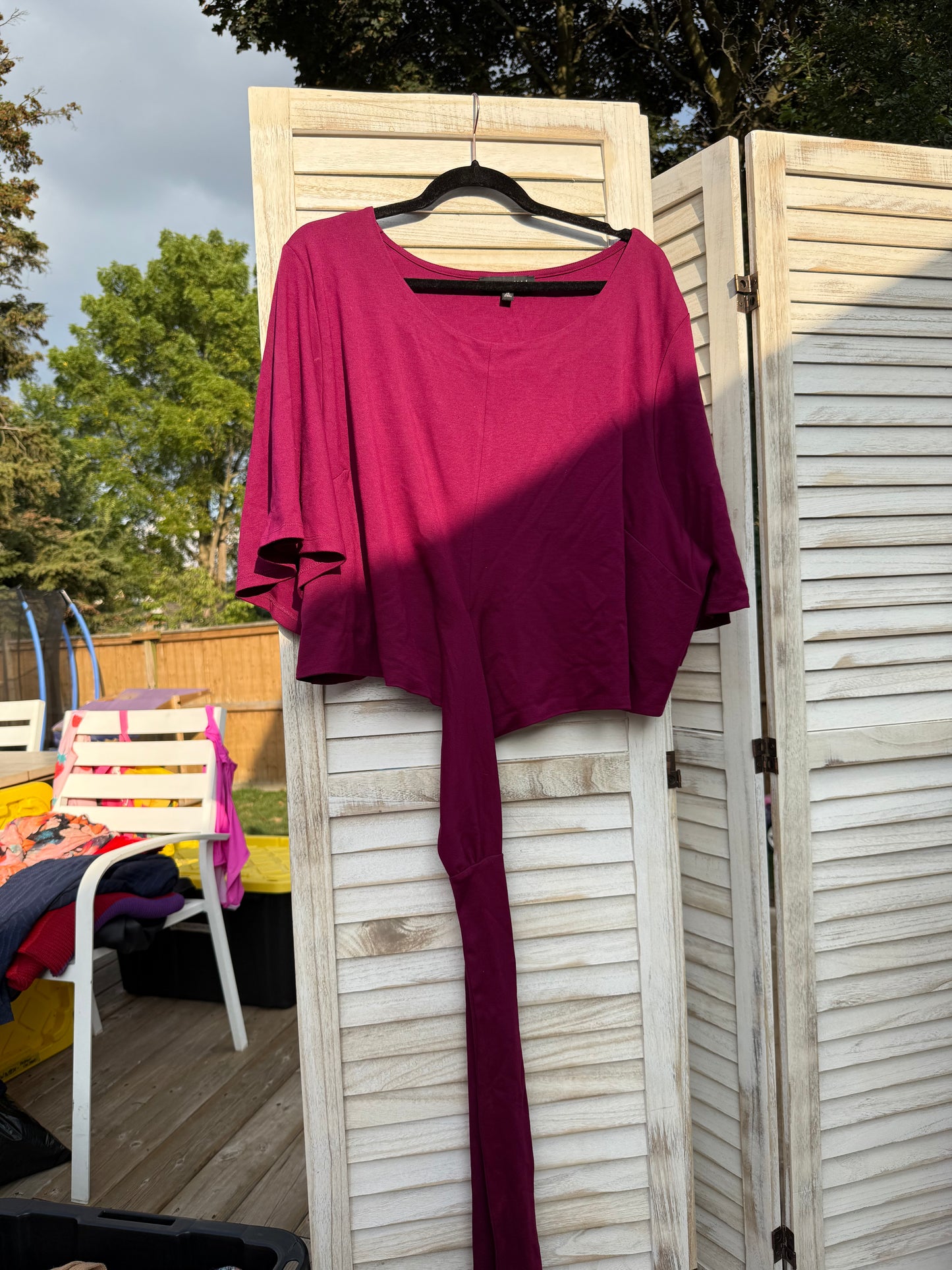 ELOQUII Cropped Raspberry Top