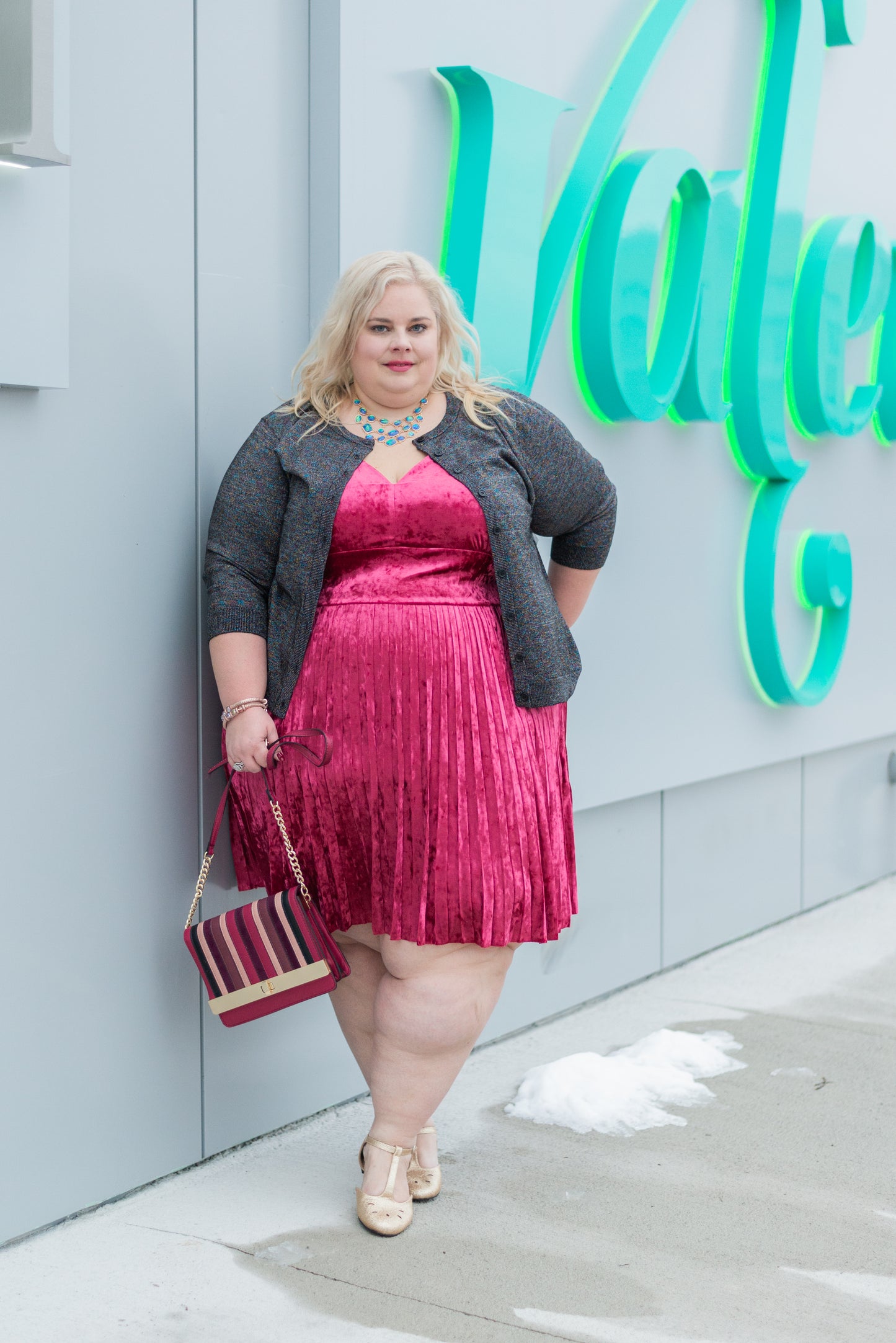 ModCloth Velvet Pleated Dress
