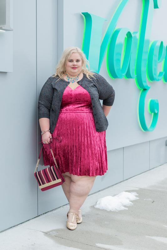 ModCloth Velvet Pleated Dress