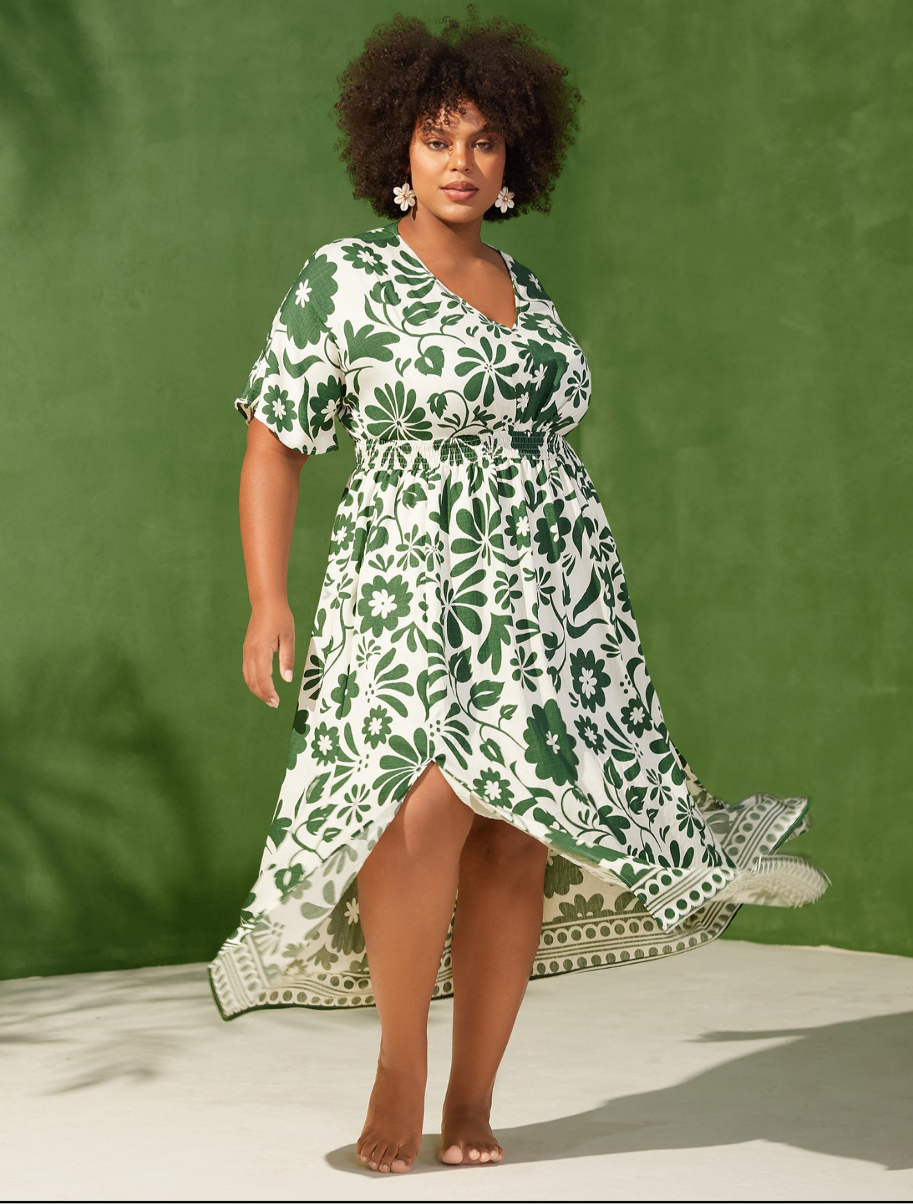 BloomChic Large Floral Print Midi Dress