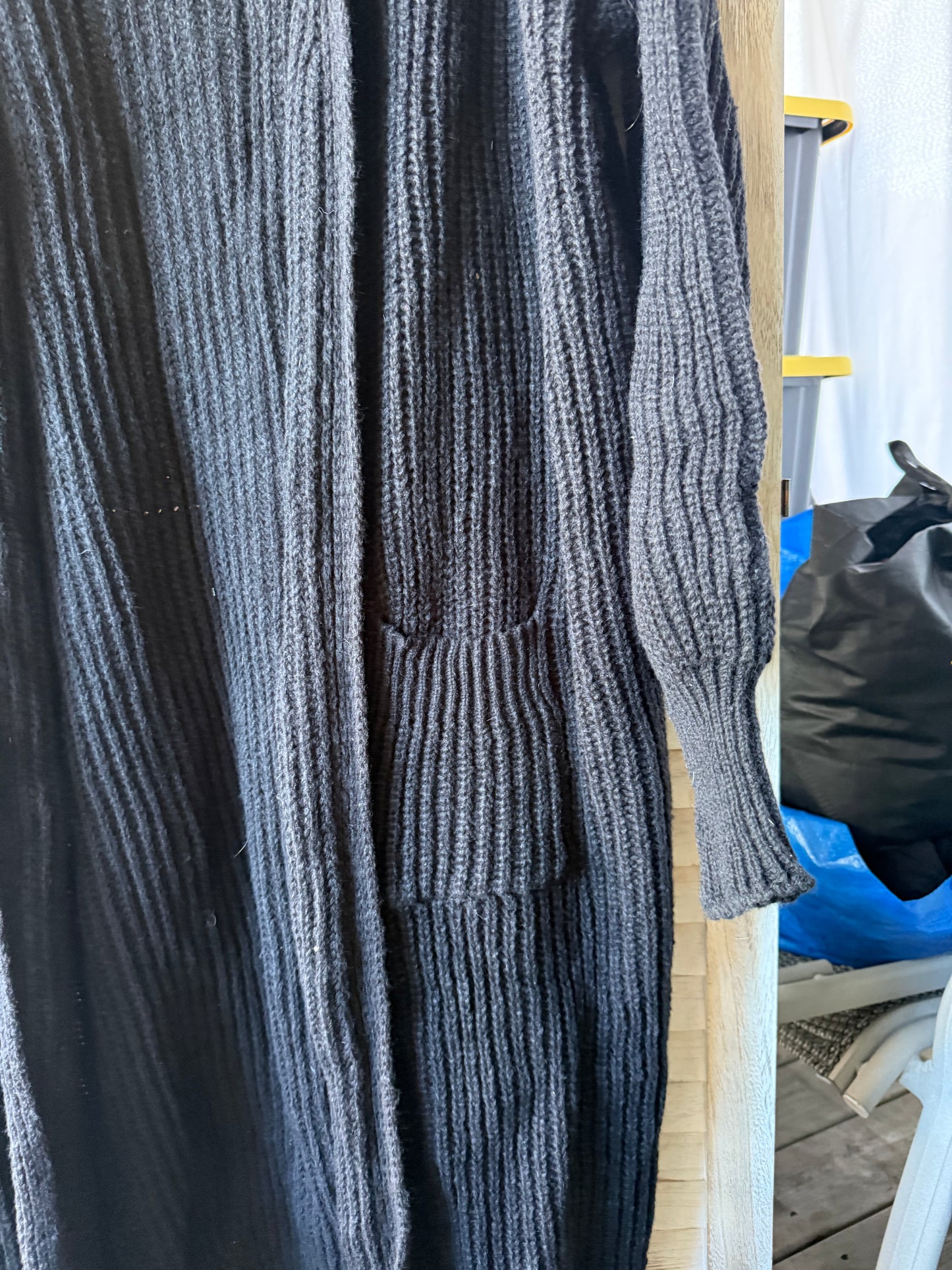 Temu Black Duster Cardigan