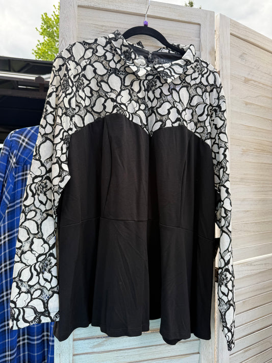 ELOQUII Black Lace Blouse