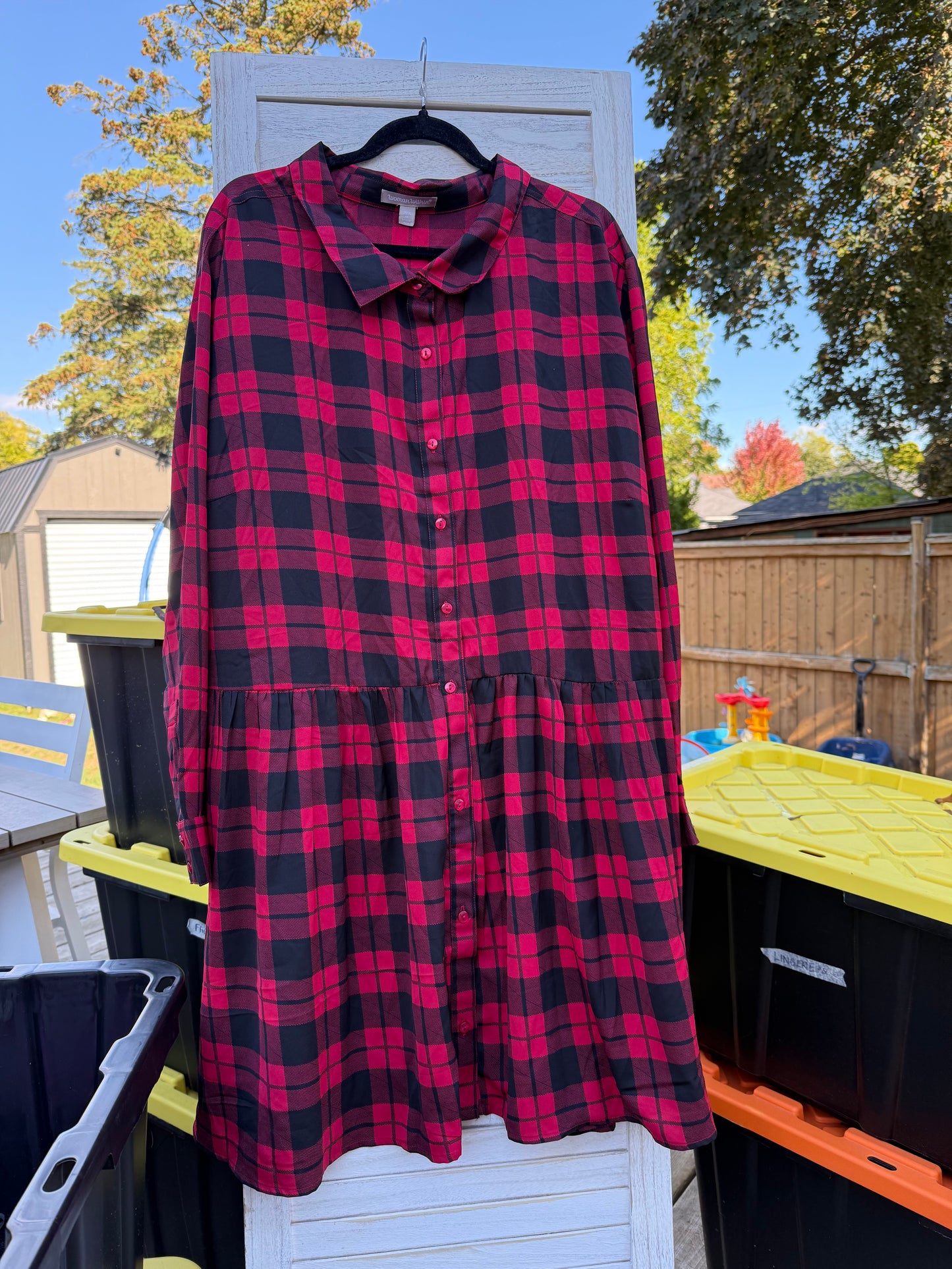 Woman Within Plaid Dress