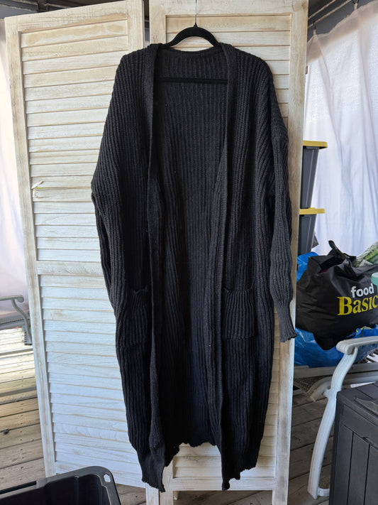 Temu Black Duster Cardigan