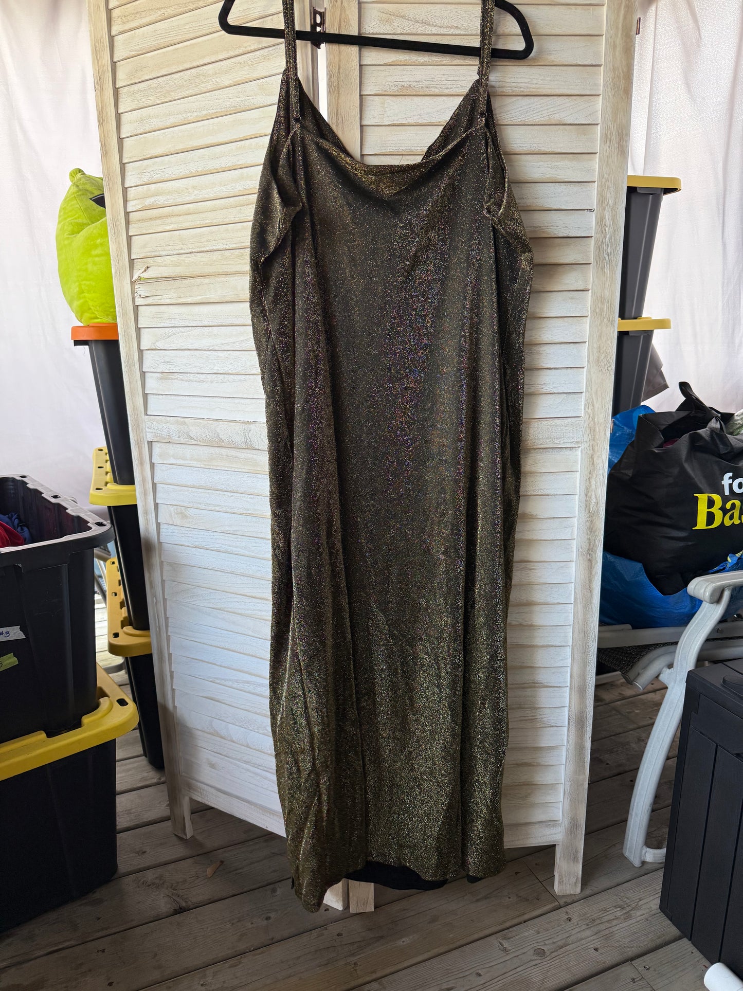 ELOQUII Gold Shimmer Dress