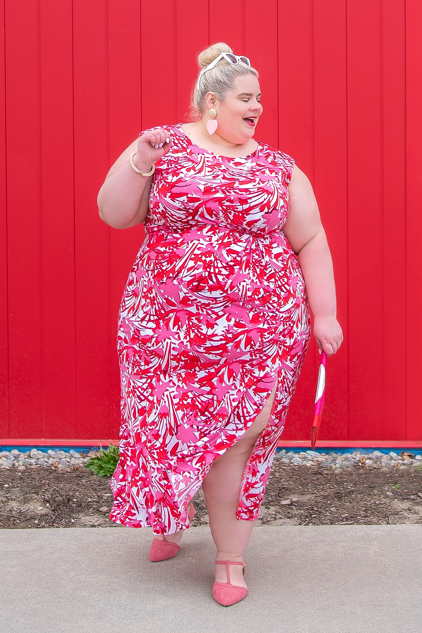 Lane Bryant Pink Print Maxi Dress