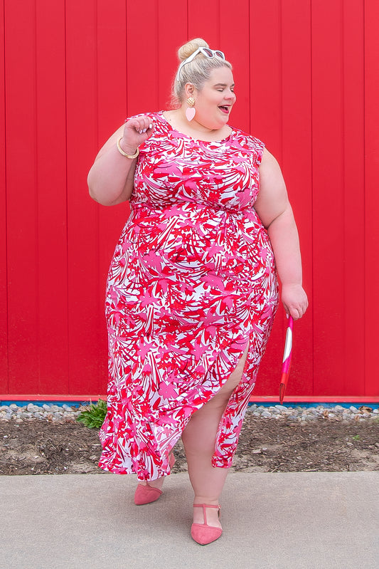 Lane Bryant Pink Print Maxi Dress