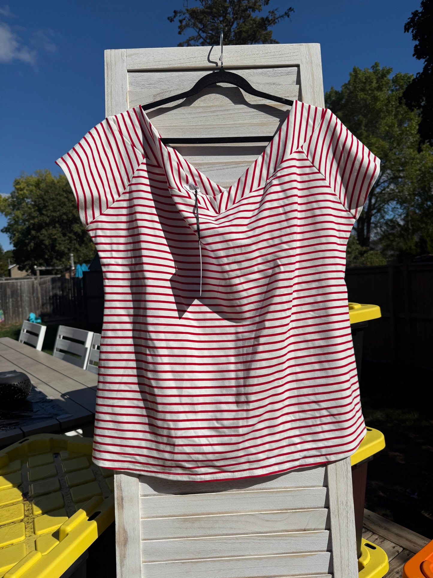 Unique Vintage Red Striped Shirt