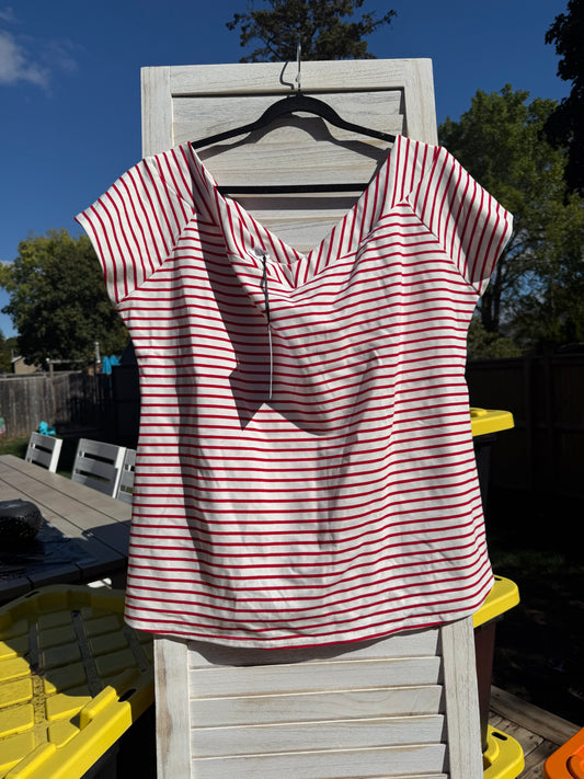 Unique Vintage Red Striped Shirt