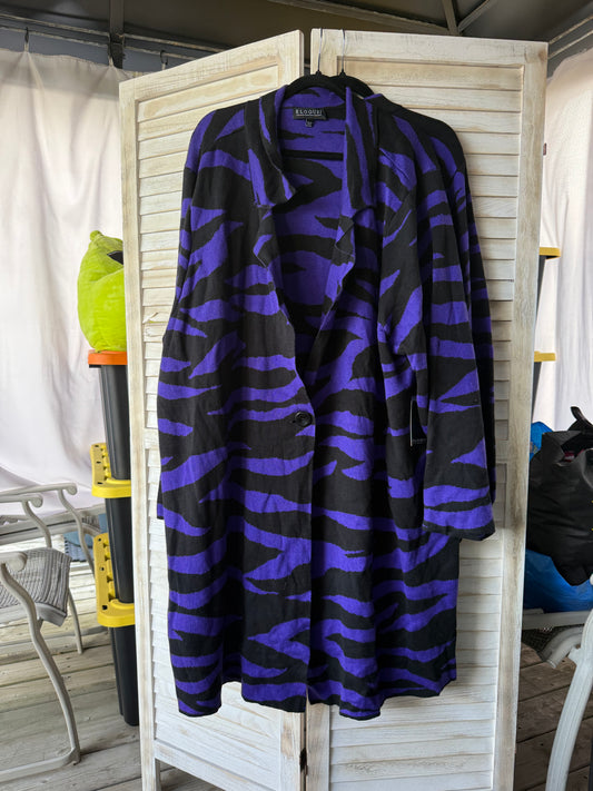 ELOQUII Zebra Print Cardigan